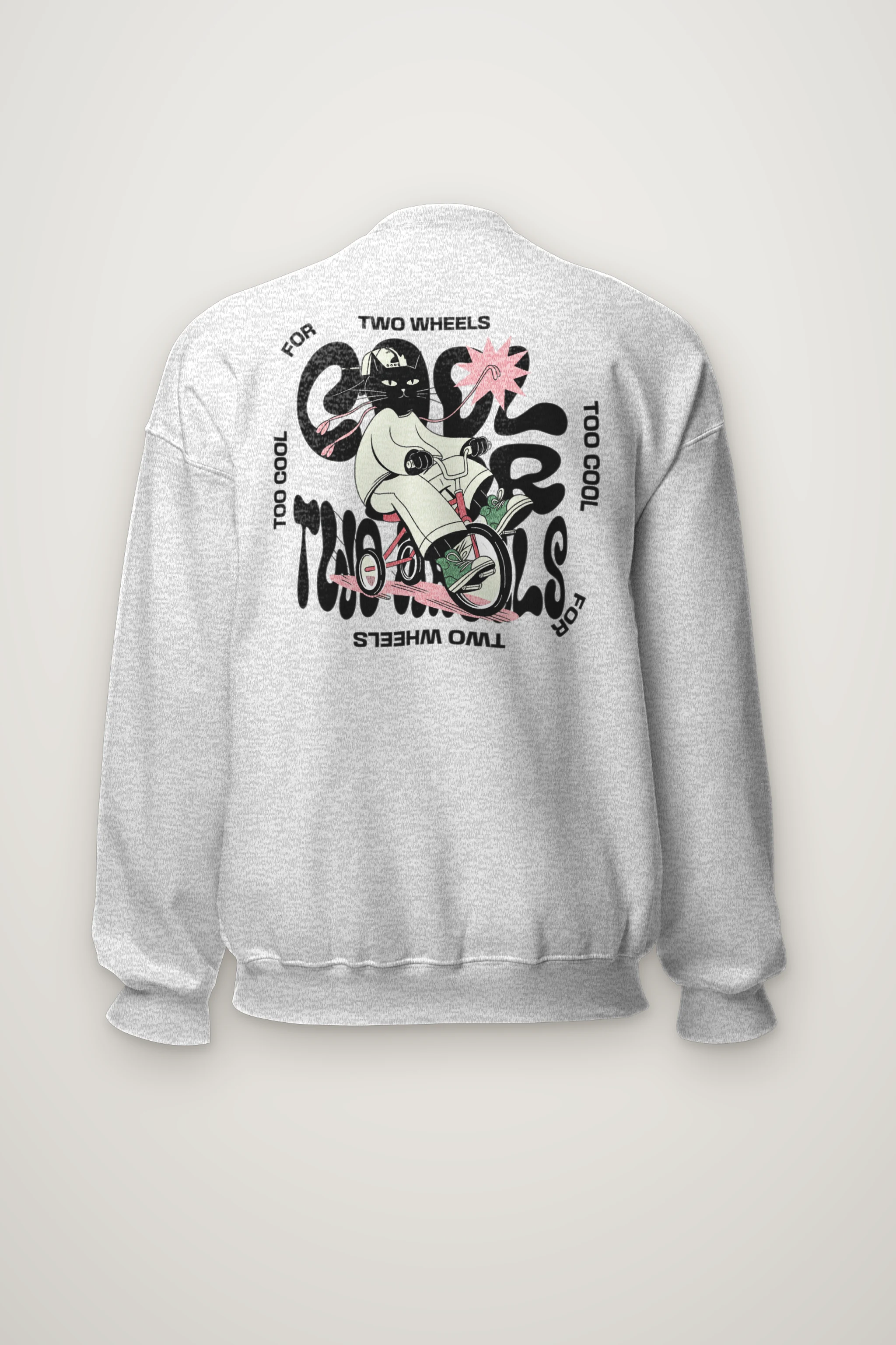 "Too Cool Two Wheels" Heavy Blend Unisex Crewneck Sweatshirt