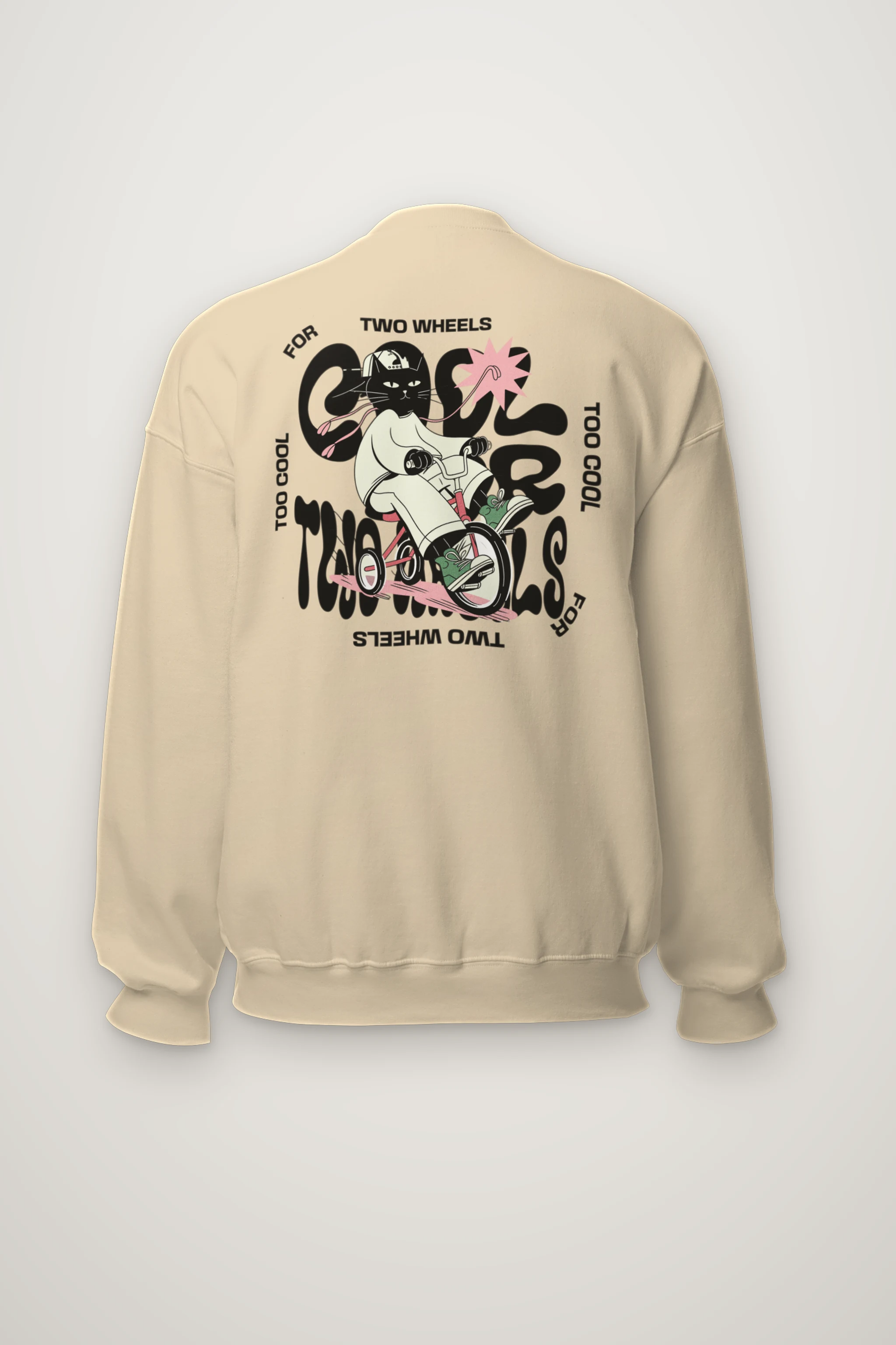 "Too Cool Two Wheels" Heavy Blend Unisex Crewneck Sweatshirt