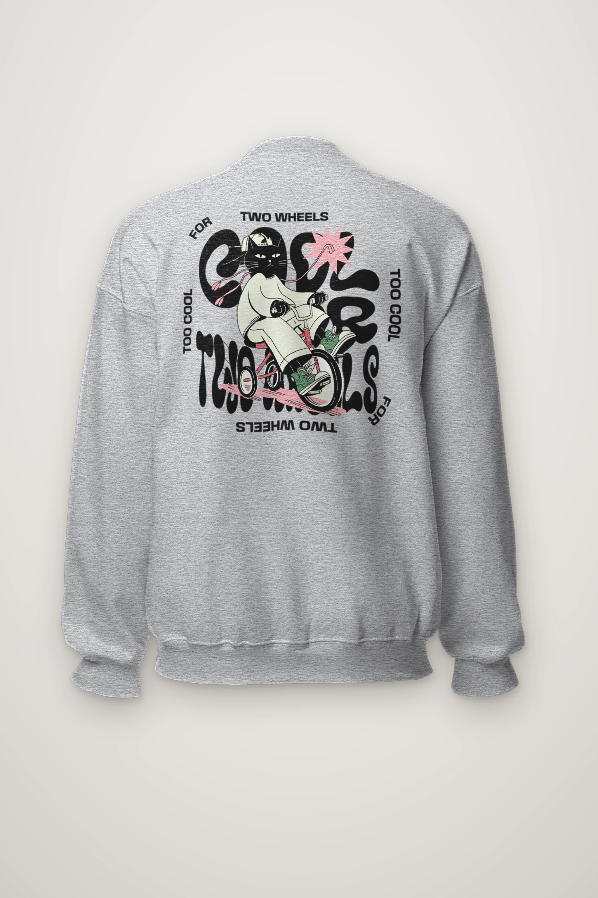 "Too Cool Two Wheels" Heavy Blend Unisex Crewneck Sweatshirt