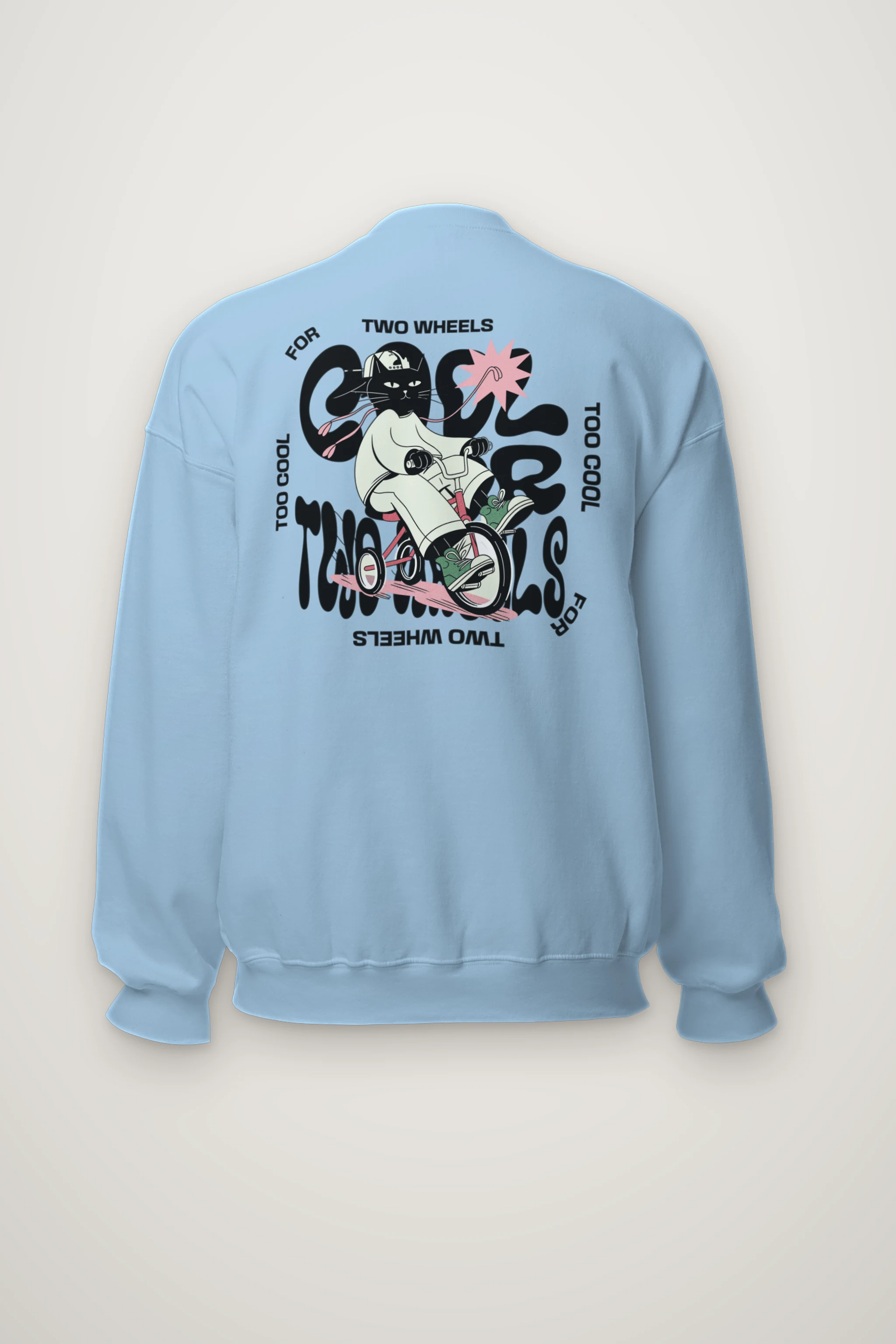 "Too Cool Two Wheels" Heavy Blend Unisex Crewneck Sweatshirt
