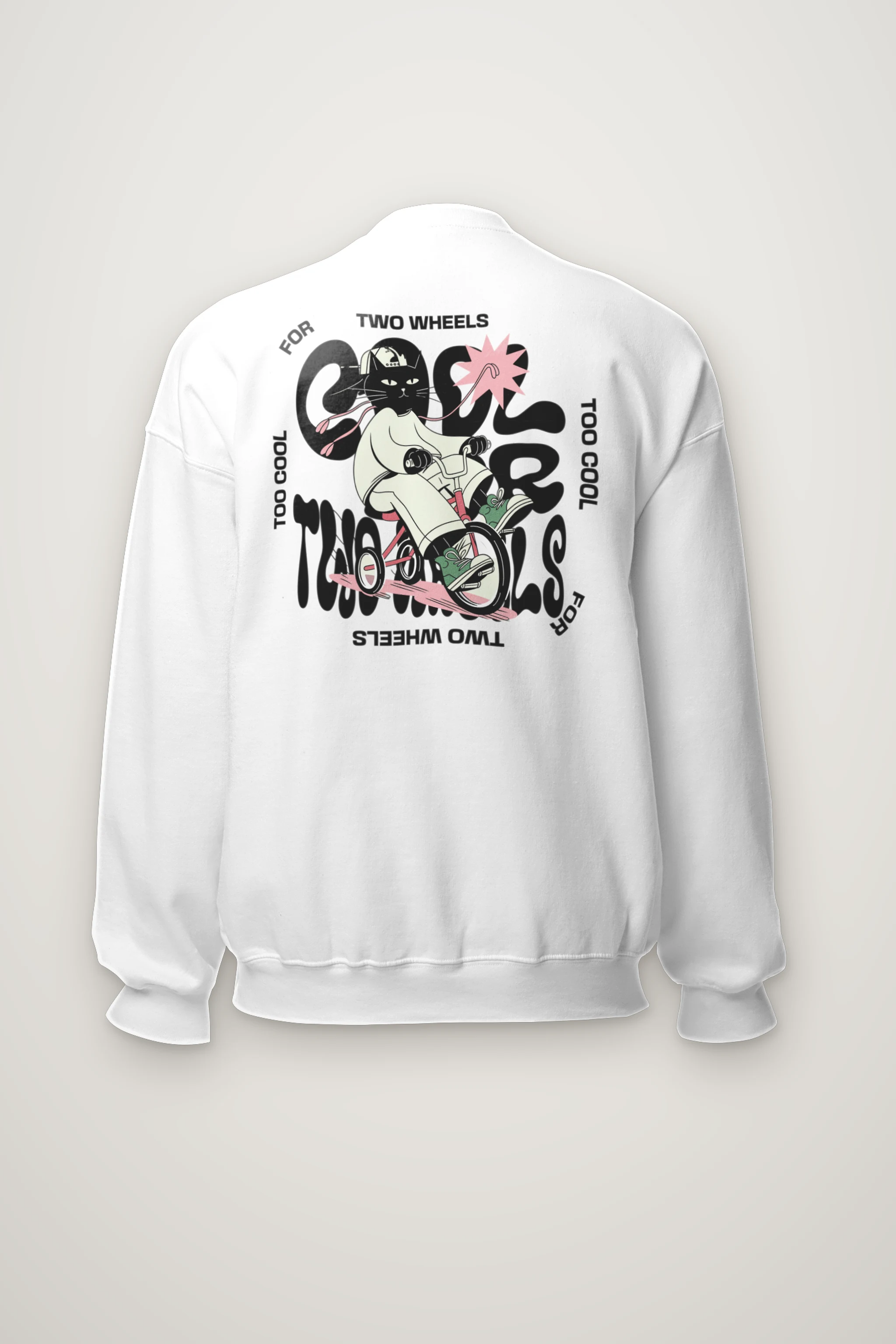 "Too Cool Two Wheels" Heavy Blend Unisex Crewneck Sweatshirt
