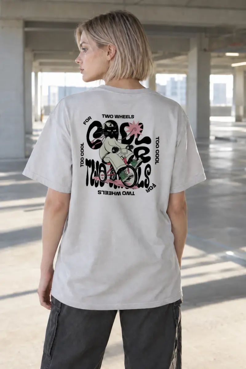 “Too Cool Two Wheels” Heavyweight Unisex Crewneck T-shirt | Gildan 5000