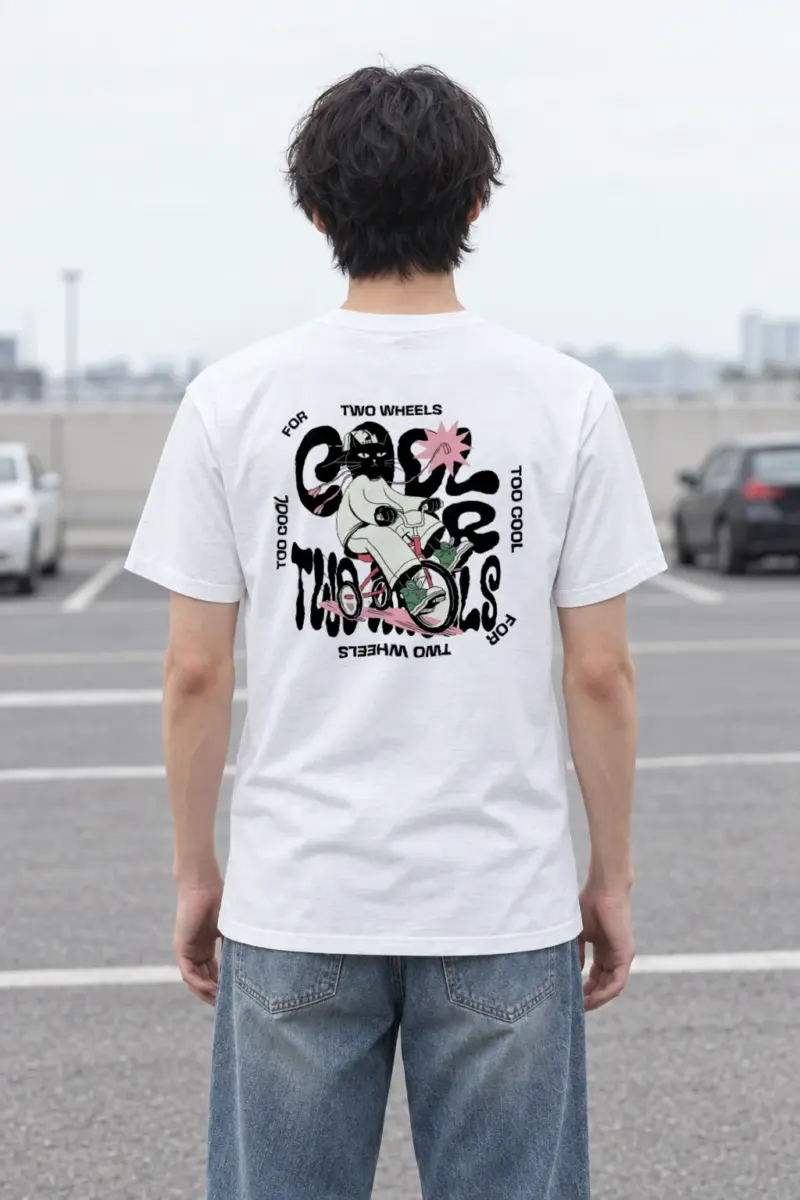 "Too Cool Two Wheels" Heavyweight Unisex Crewneck T-shirt