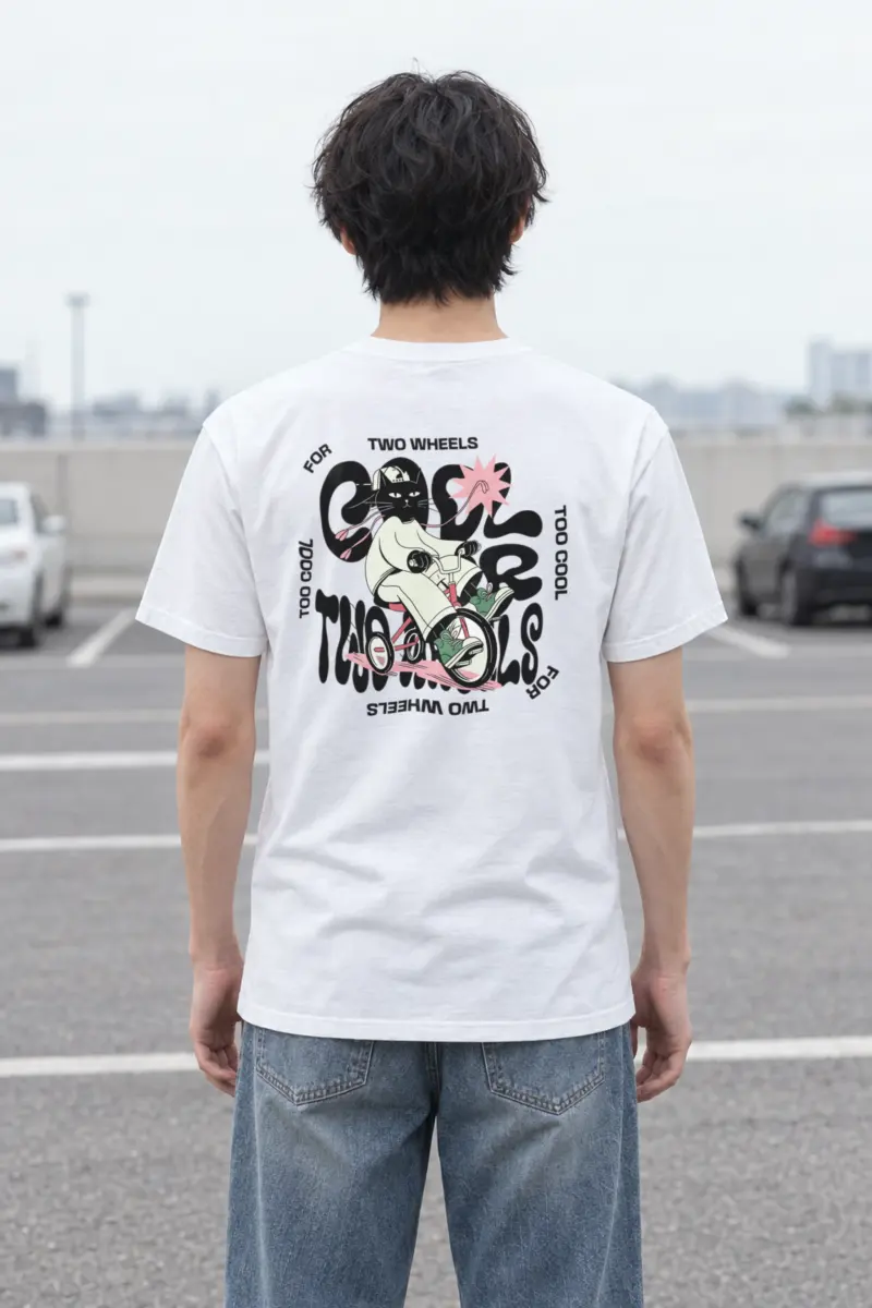 "Too Cool Two Wheels" Heavyweight Unisex Crewneck T-shirt