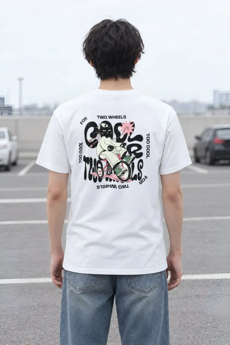 "Too Cool Two Wheels" Heavyweight Unisex Crewneck T-shirt