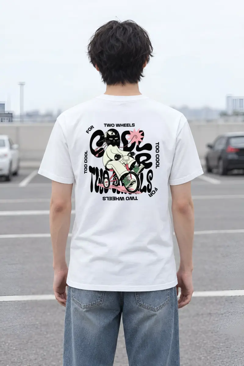 "Too Cool Two Wheels" Heavyweight Unisex Crewneck T-shirt