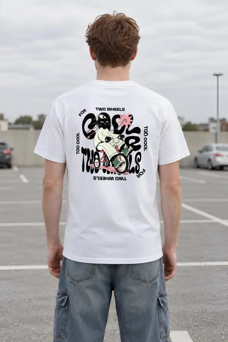 "Too Cool Two Wheels" Heavyweight Unisex Crewneck T-shirt