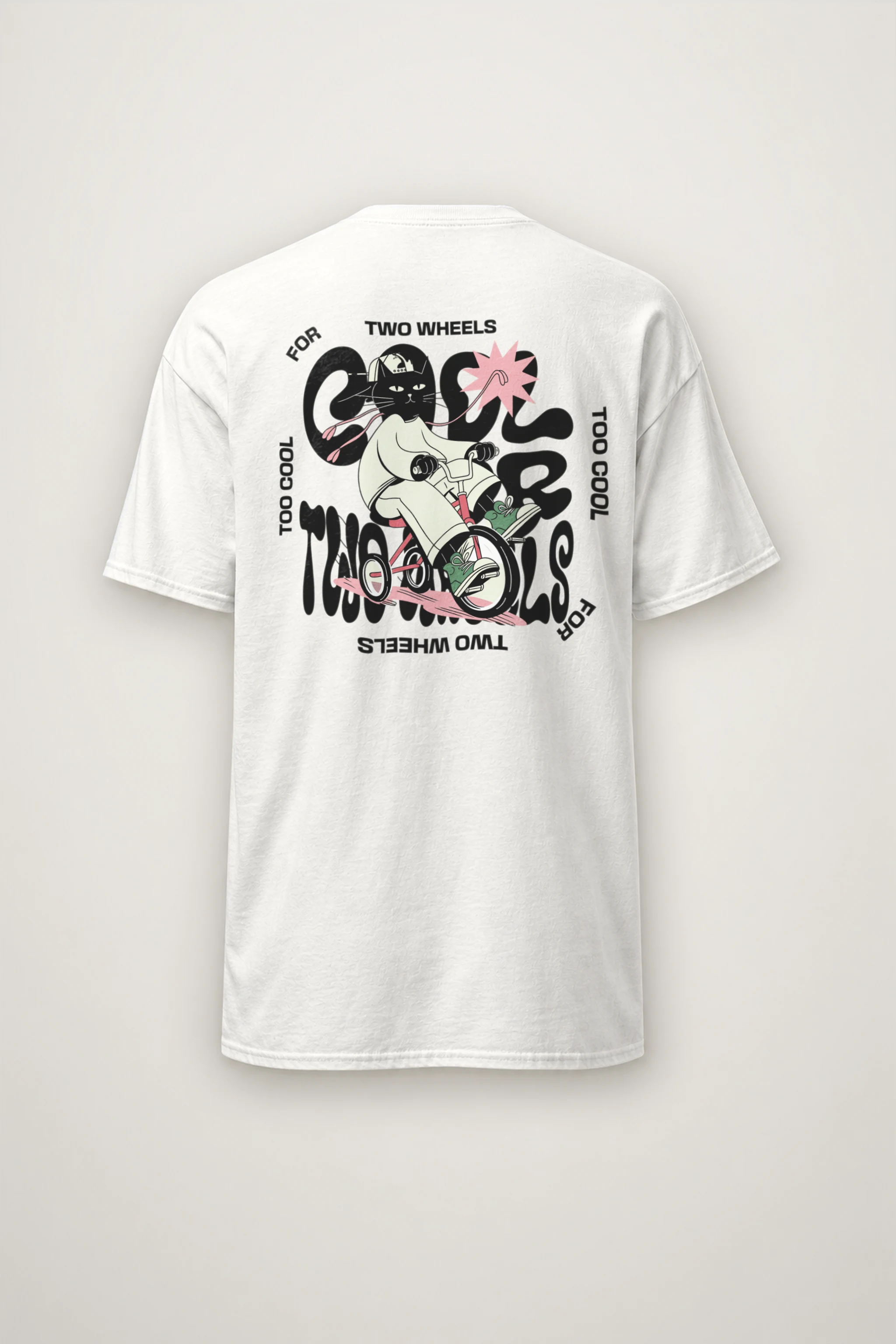 "Too Cool Two Wheels" Heavyweight Unisex Crewneck T-shirt