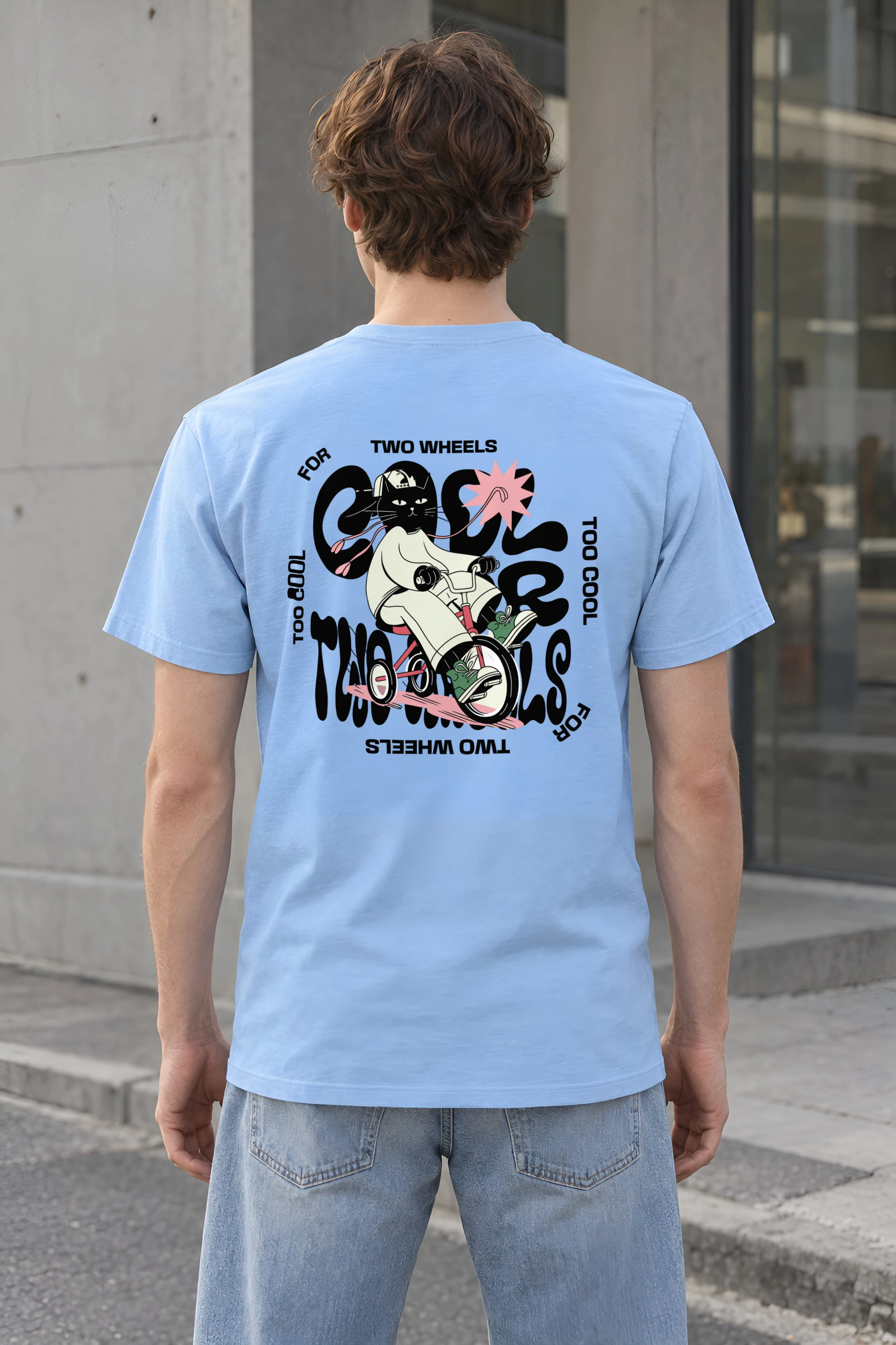 "Too Cool Two Wheels" Heavyweight Unisex Crewneck T-shirt