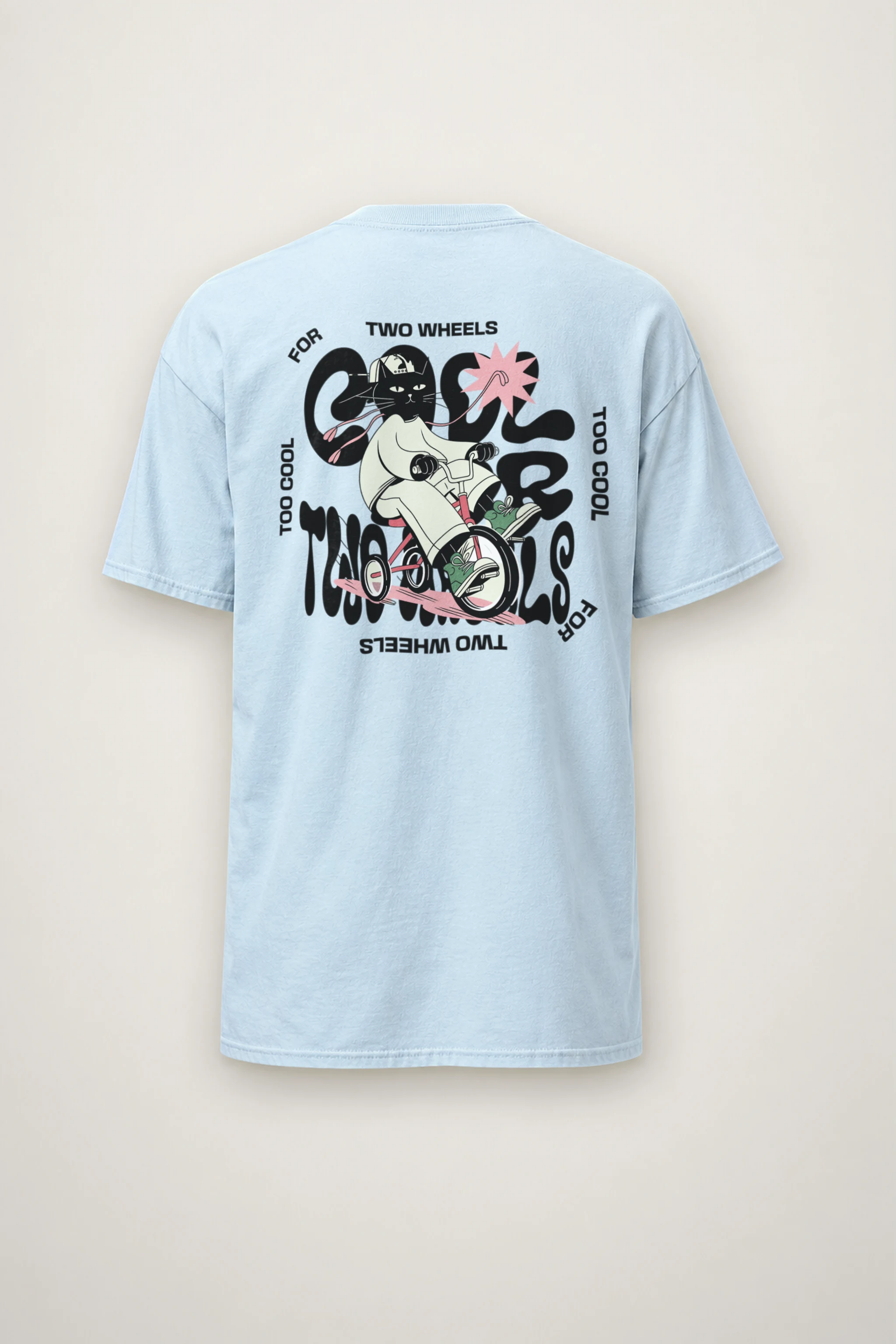 "Too Cool Two Wheels" Heavyweight Unisex Crewneck T-shirt