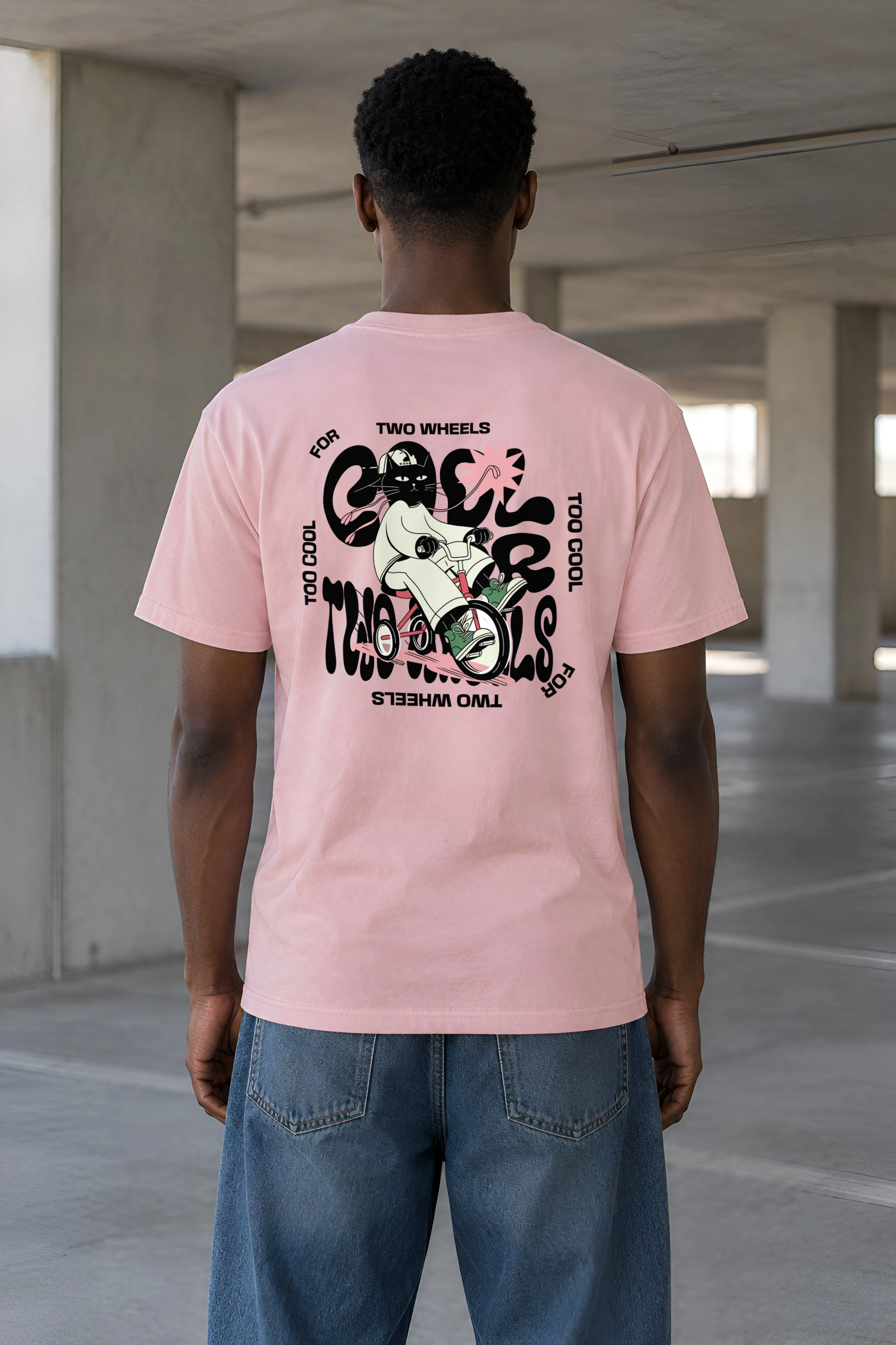 "Too Cool Two Wheels" Heavyweight Unisex Crewneck T-shirt