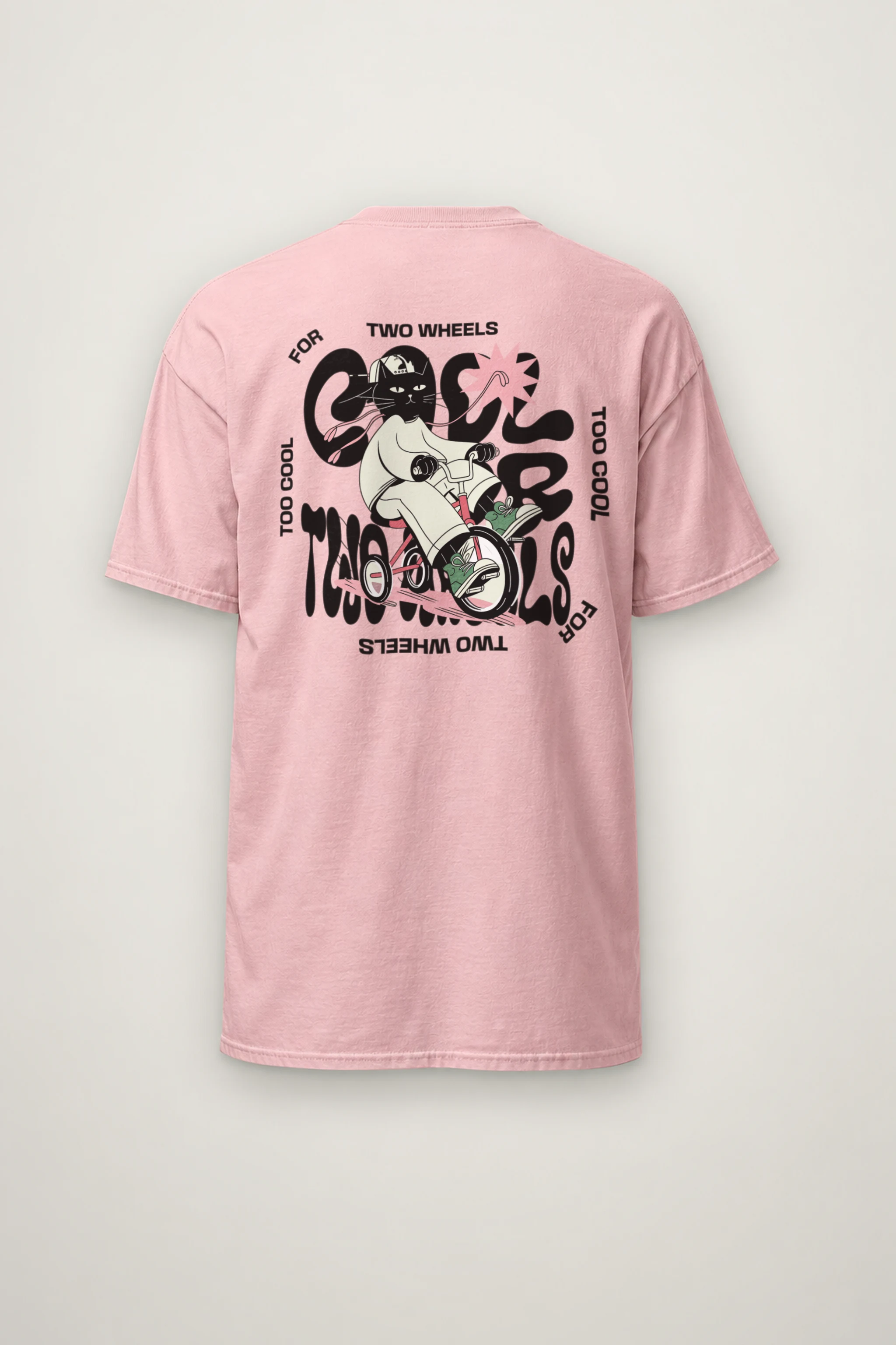 "Too Cool Two Wheels" Heavyweight Unisex Crewneck T-shirt