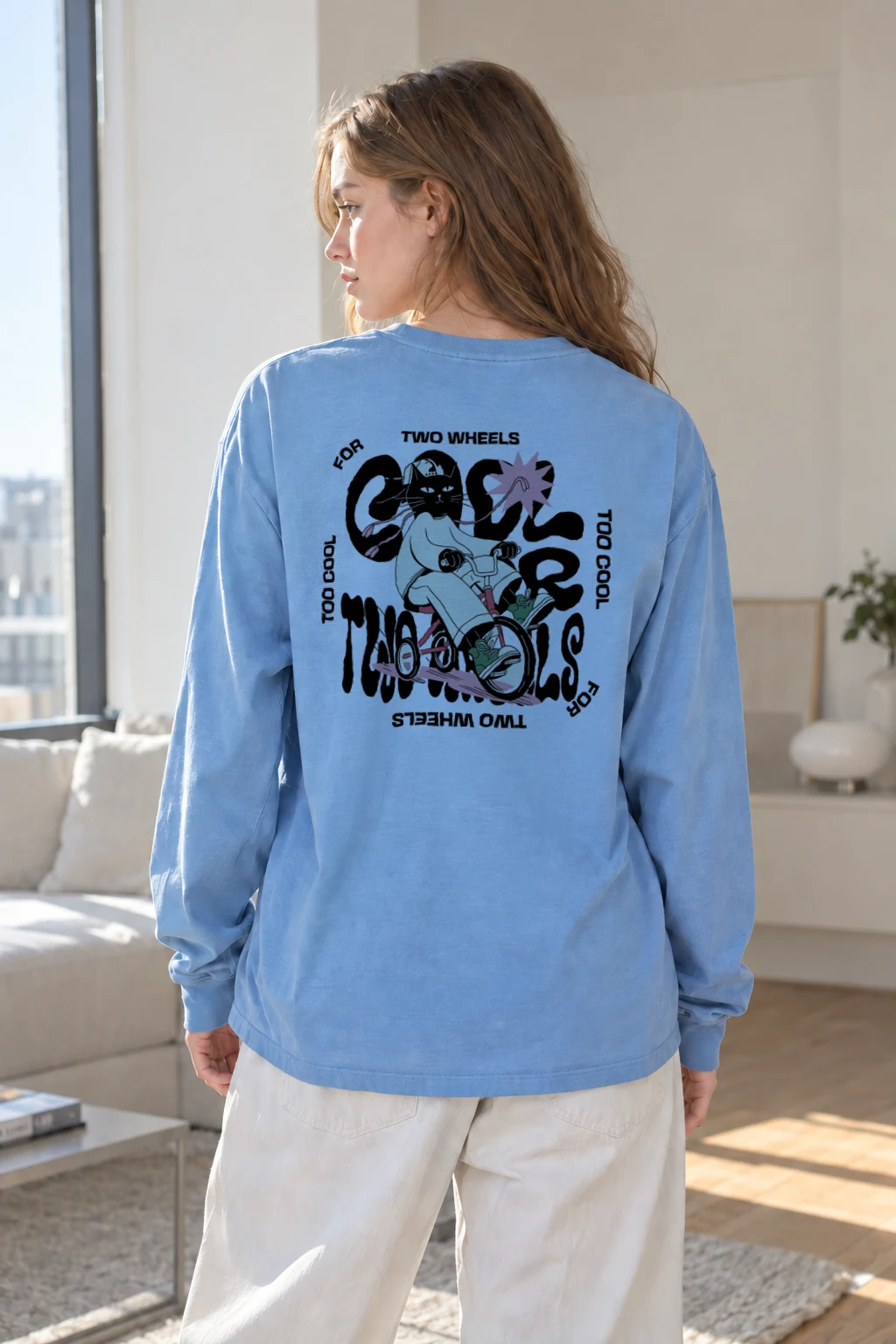 "Too Cool Two Wheels" Unisex Longsleeve T-shirt | Gildan 2400