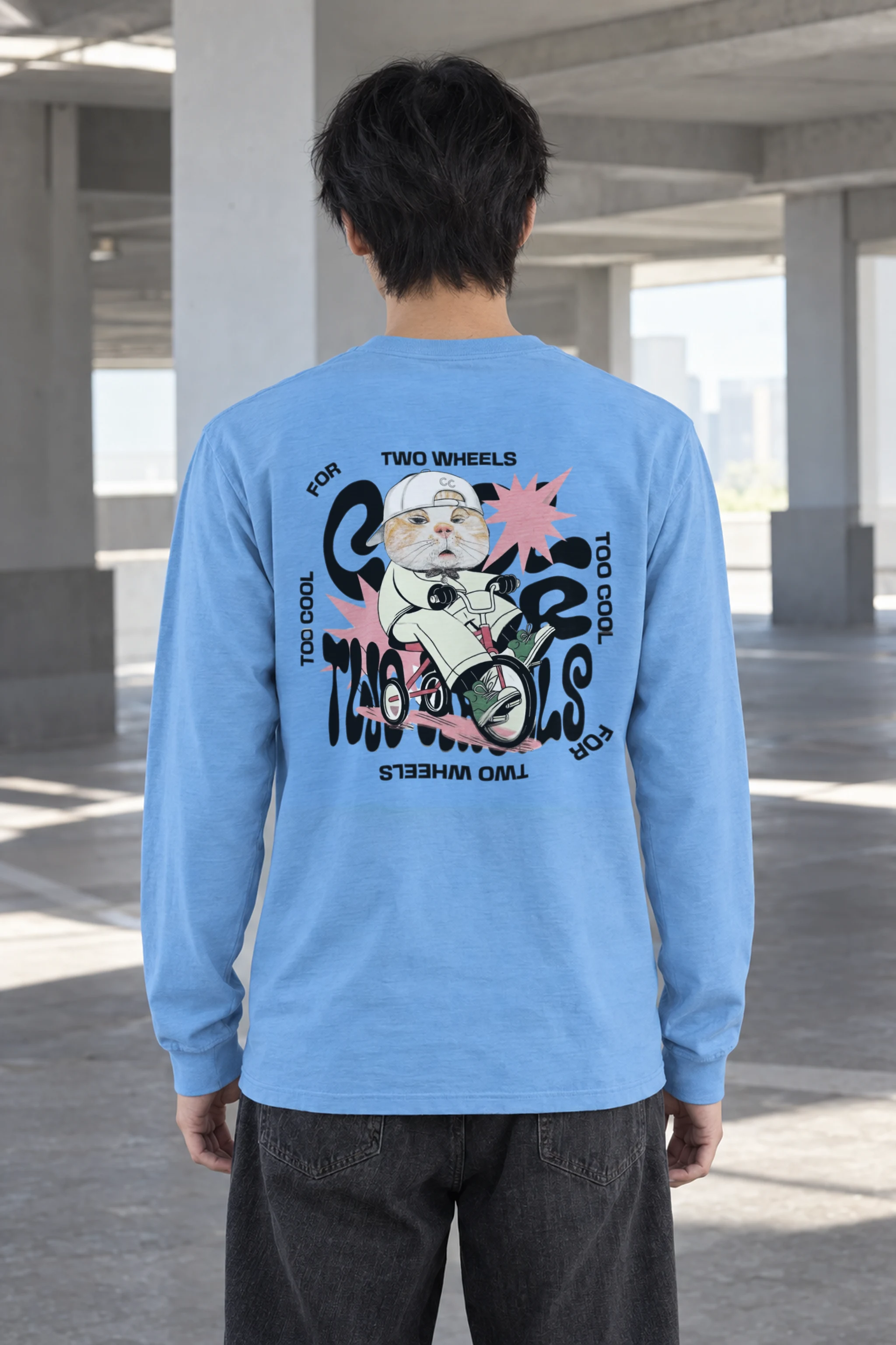 "Too Cool Two Wheels" Unisex Longsleeve T-shirt