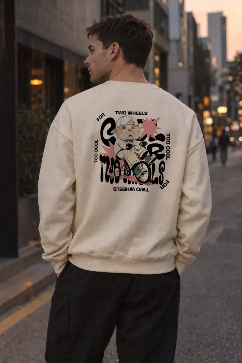 "Too Cool Two Wheels" Unisex Sponge Fleece Crewneck Sweatshirt | Bella + Canvas 3901