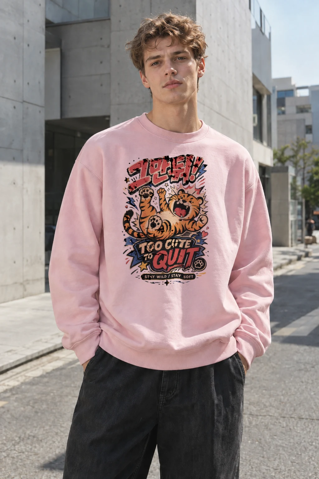 "Too Cute To Quit" Heavy Blend Unisex Crewneck Sweatshirt | Gildan 18000