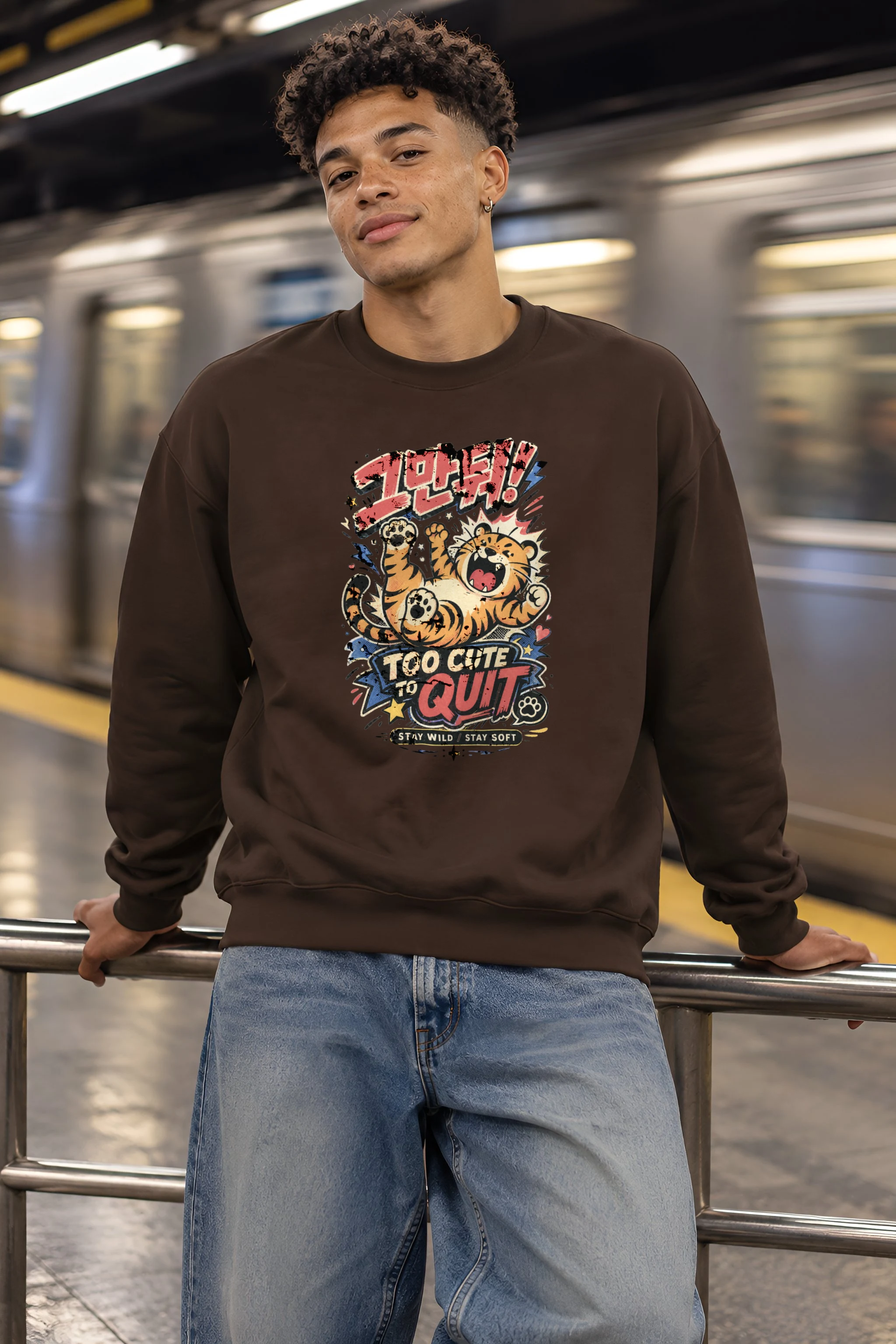 "Too Cute To Quit" Unisex Crewneck Sweatshirt