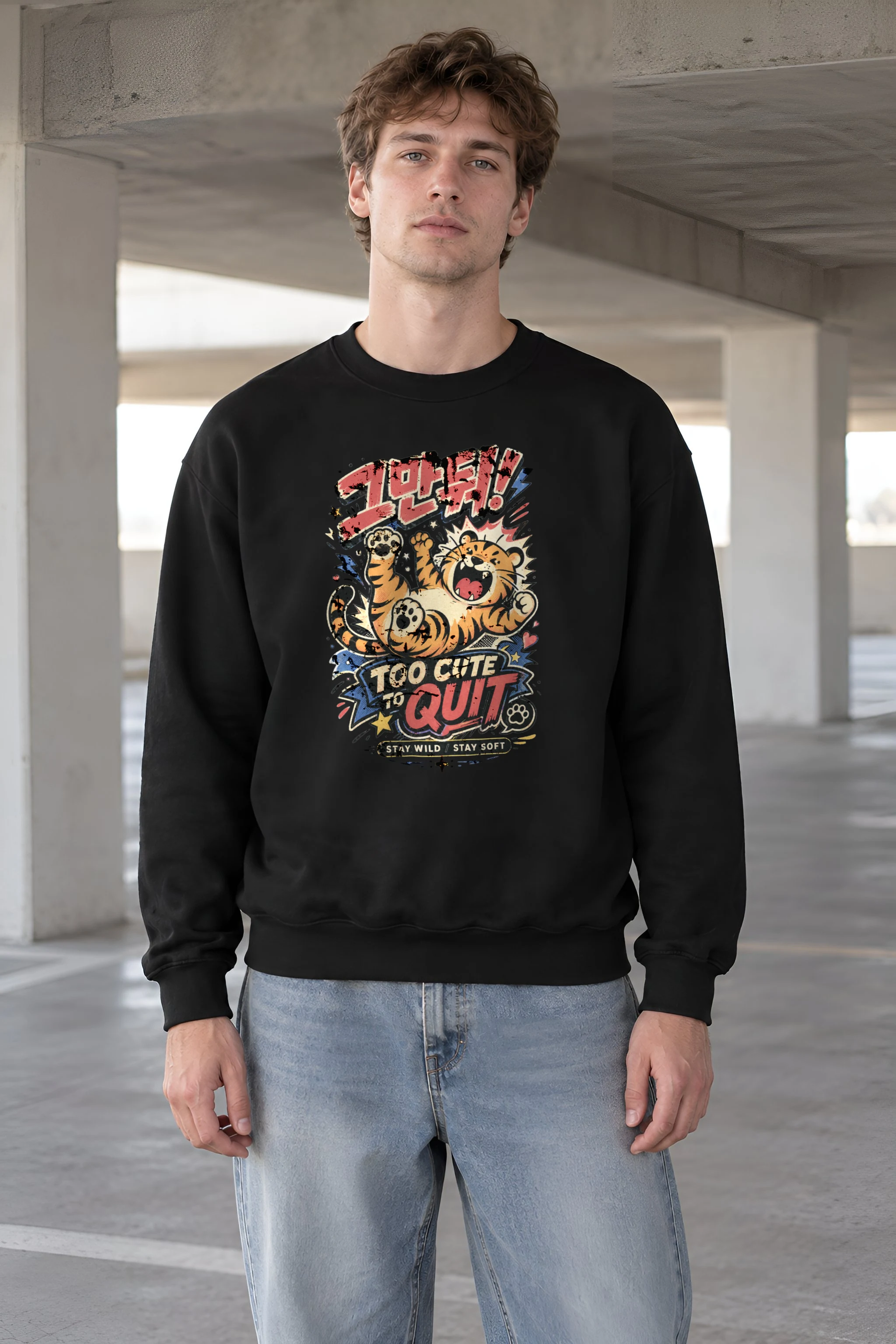 "Too Cute To Quit" Unisex Crewneck Sweatshirt