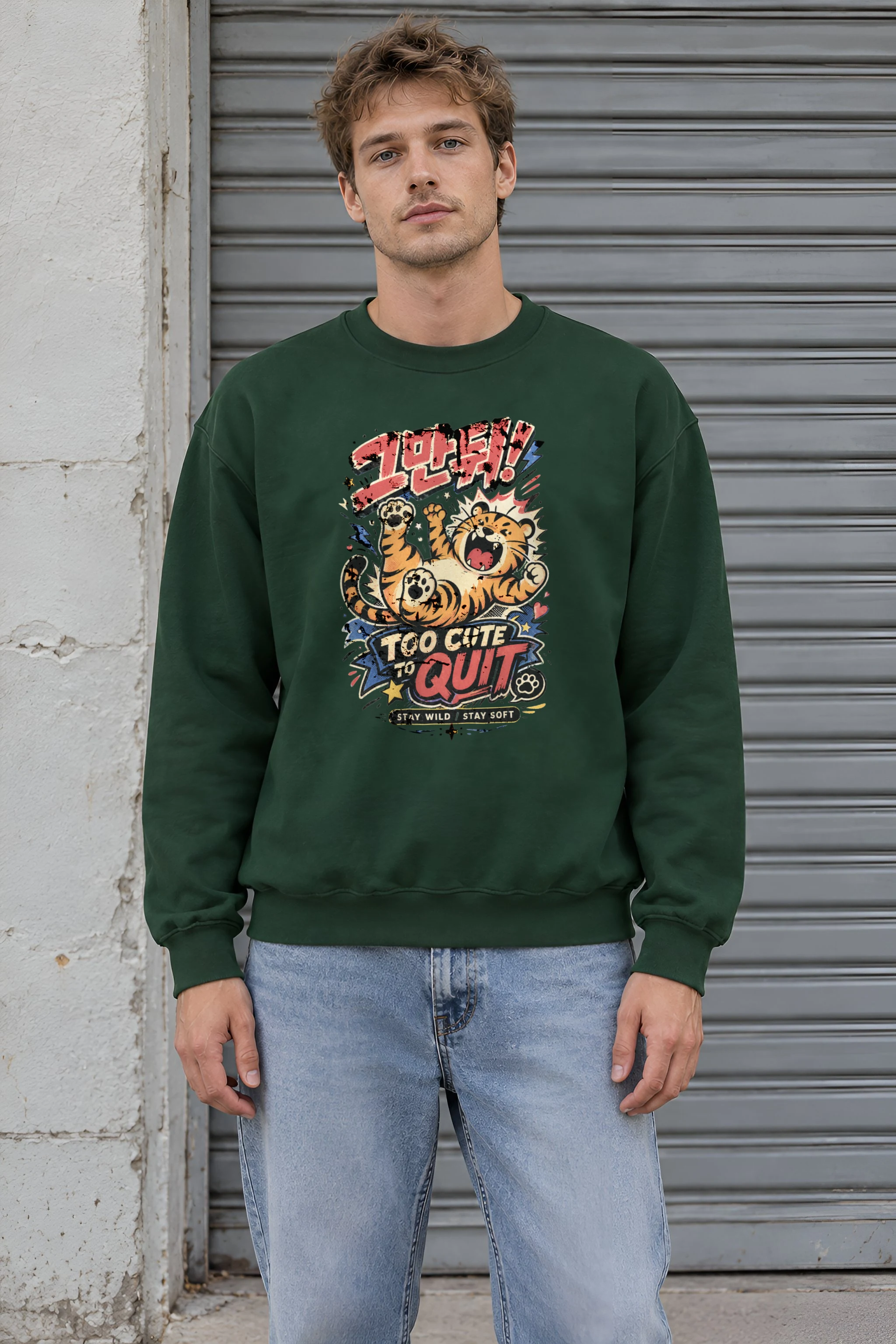"Too Cute To Quit" Unisex Crewneck Sweatshirt