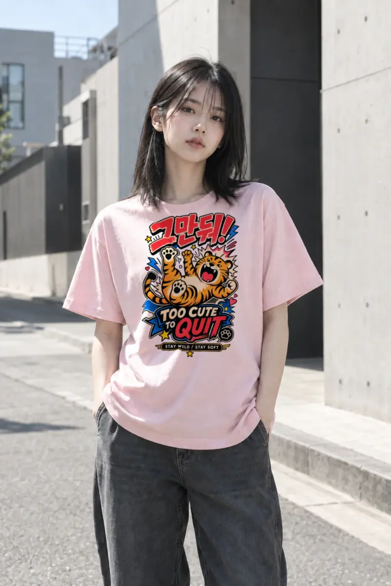 "Too Cute To Quit" Heavyweight Unisex Crewneck T-shirt | Gildan 5000