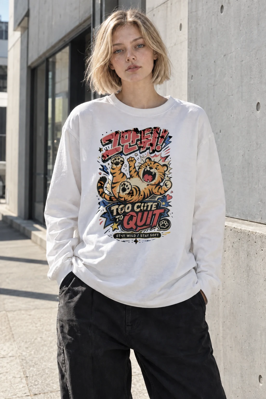 "Too Cute To Quit" Unisex Longsleeve T-shirt | Gildan 2400