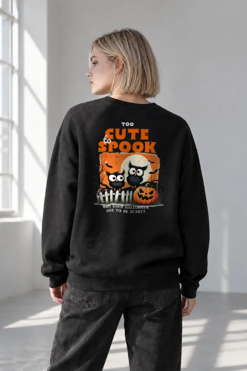 “Too Cute To Spook” Heavy Blend Unisex Crewneck Sweatshirt | Gildan 18000