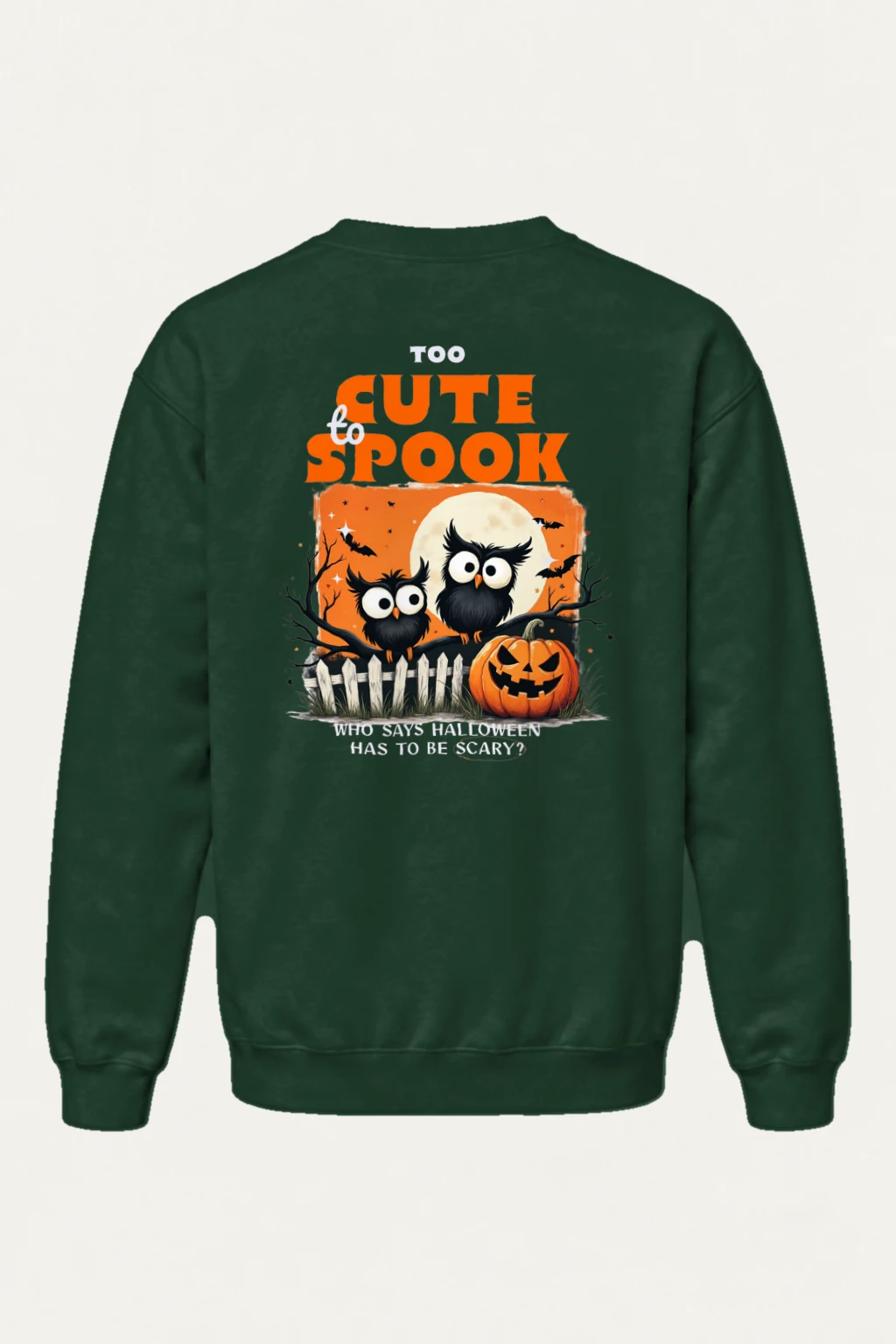 "Too Cute To Spook" Heavy Blend Unisex Crewneck Sweatshirt | Gildan 18000