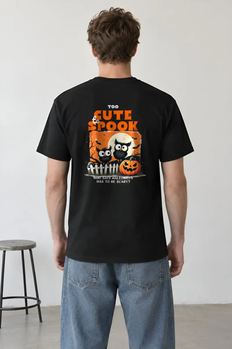 "Too Cute To Spook" Heavyweight Unisex Crewneck T-shirt