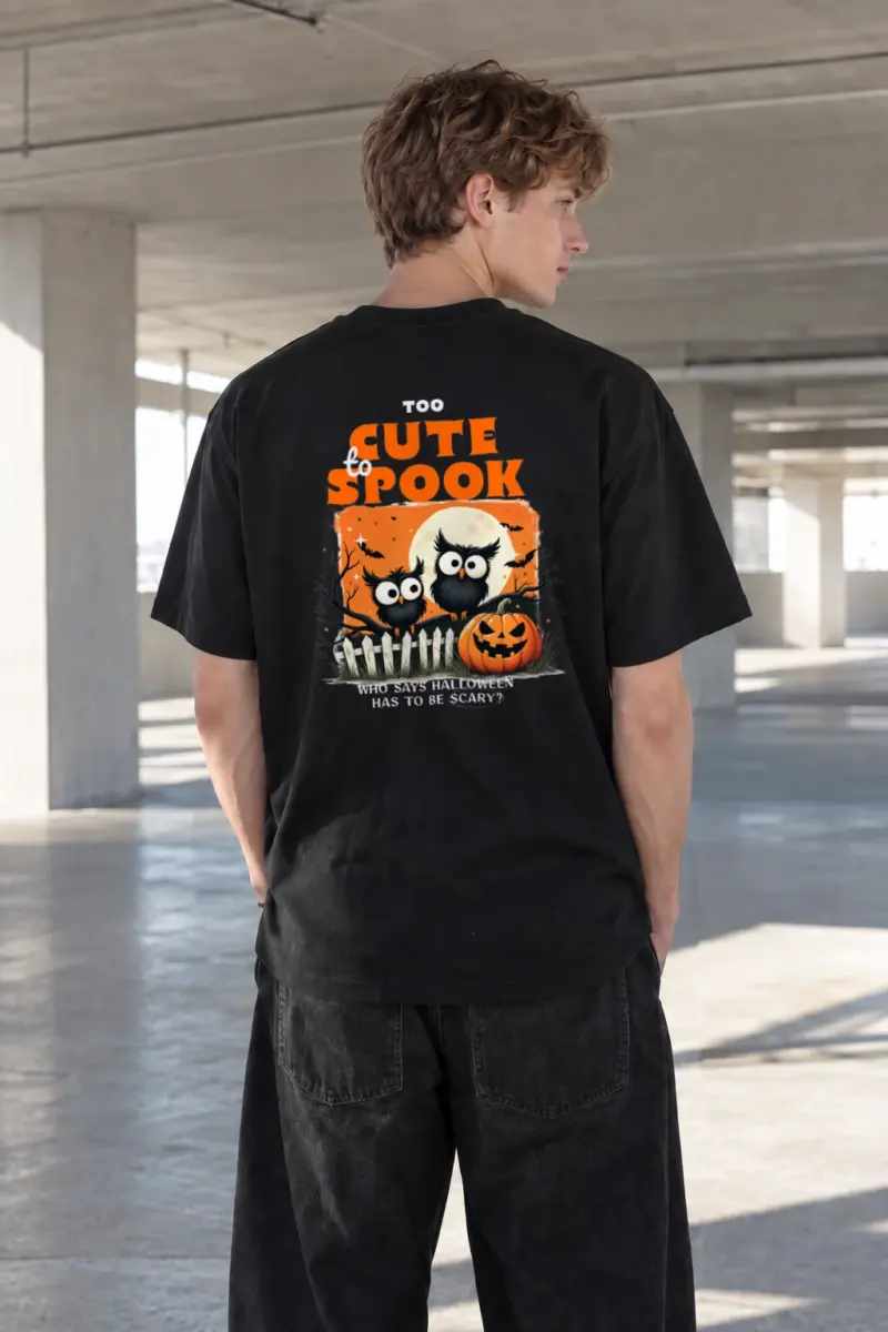 “Too Cute To Spook” Heavyweight Unisex Crewneck T-shirt | Gildan 5000