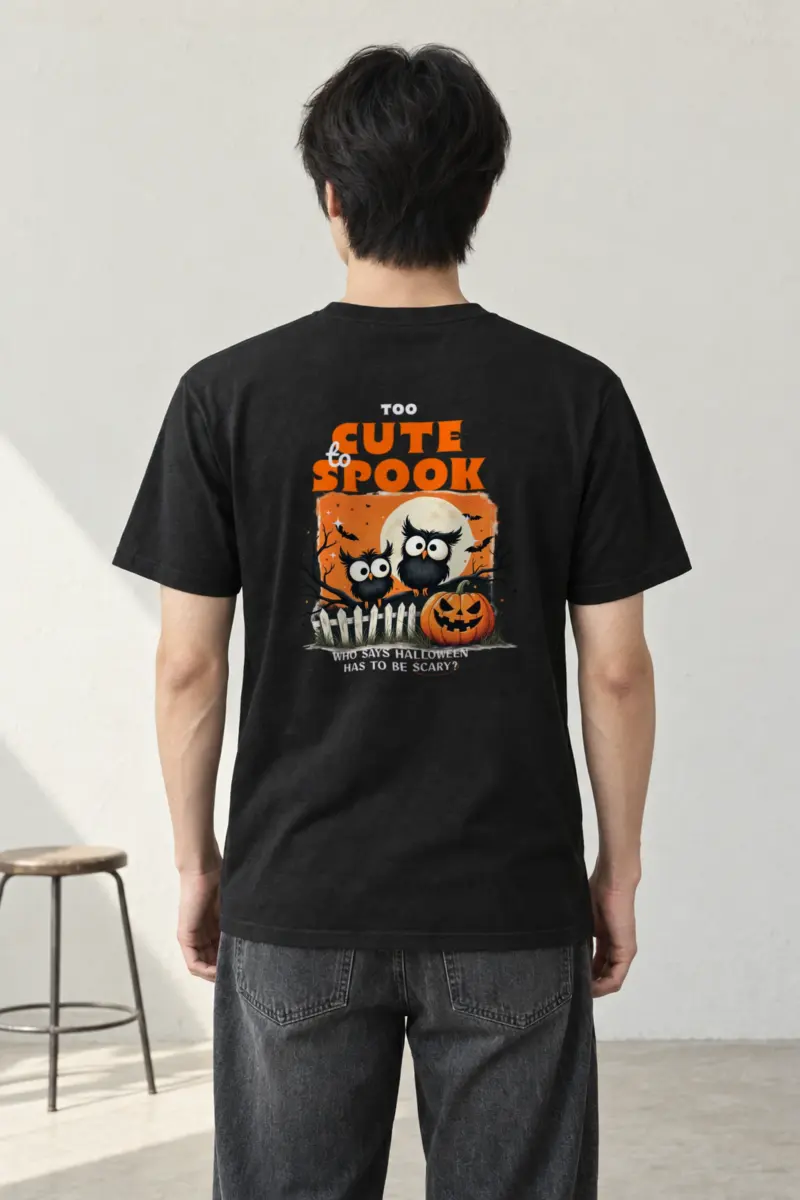 "Too Cute To Spook" Heavyweight Unisex Crewneck T-shirt