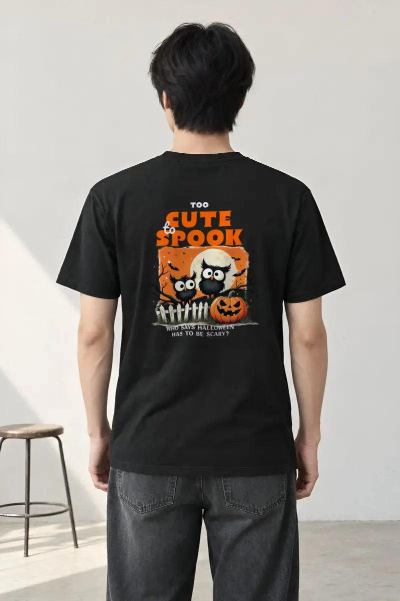 "Too Cute To Spook" Heavyweight Unisex Crewneck T-shirt