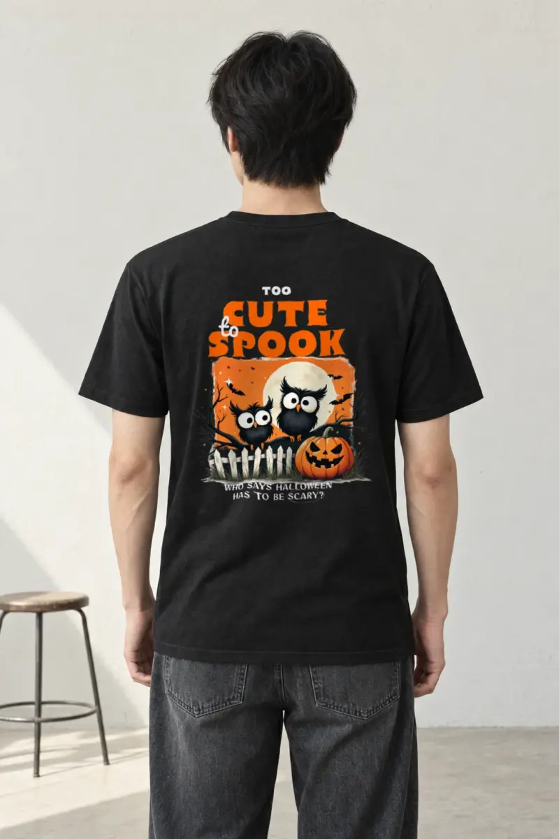 "Too Cute To Spook" Heavyweight Unisex Crewneck T-shirt