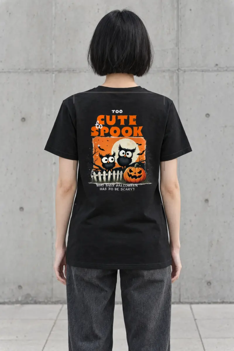 "Too Cute To Spook" Heavyweight Unisex Crewneck T-shirt