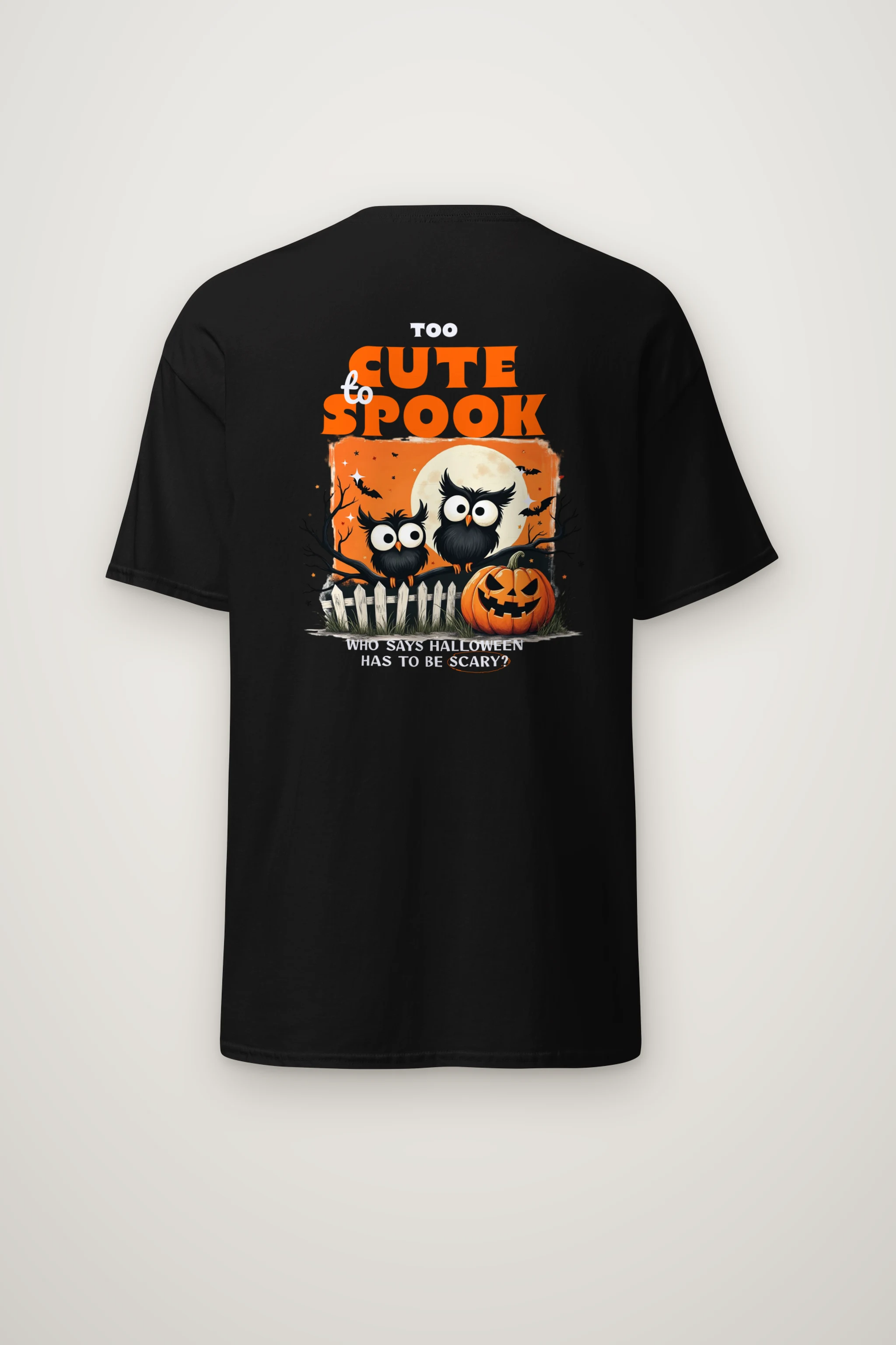 "Too Cute To Spook" Heavyweight Unisex Crewneck T-shirt