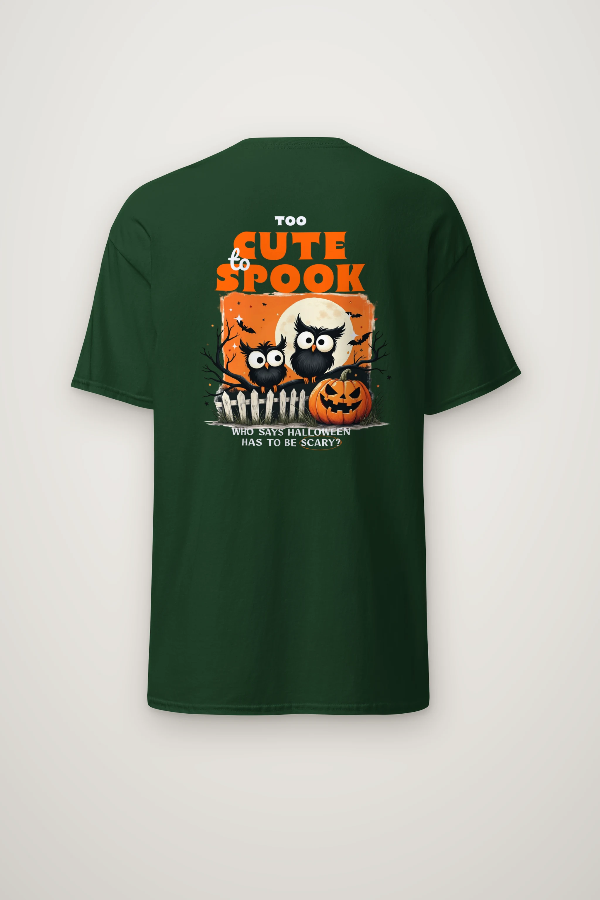 "Too Cute To Spook" Heavyweight Unisex Crewneck T-shirt