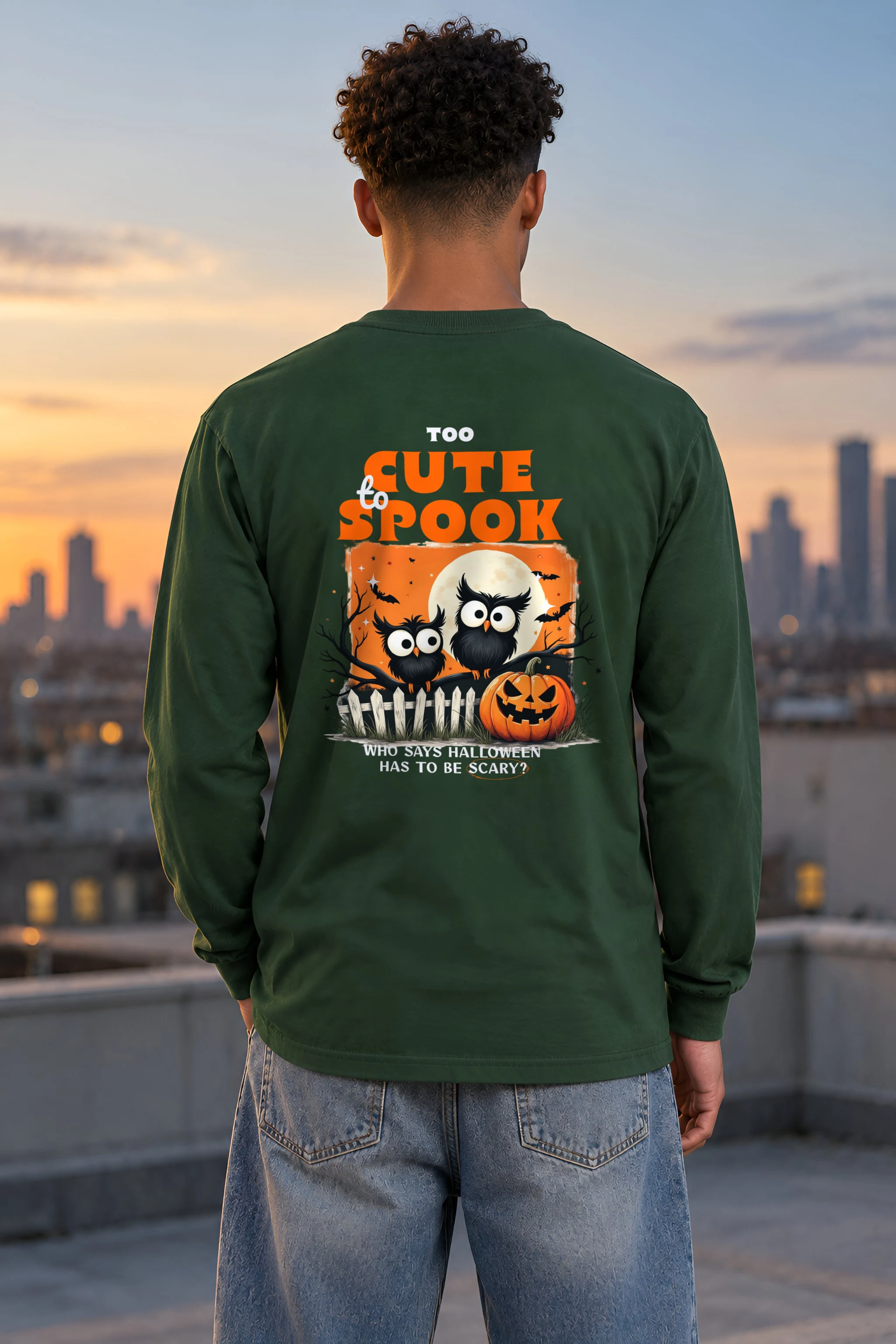 "Too Cute To Spook" Unisex Longsleeve T-shirt