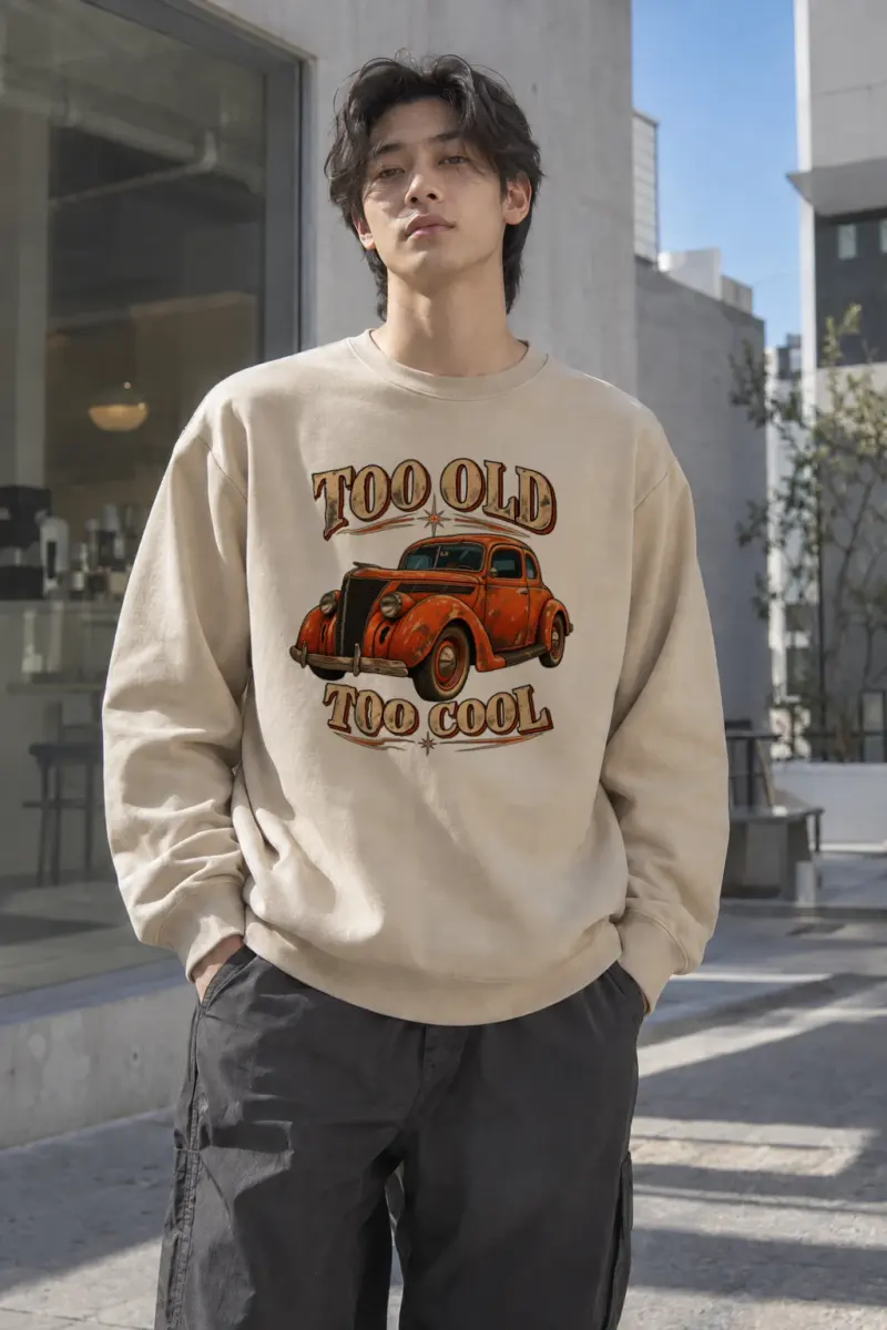"Too Old Too Cool" Heavy Blend Unisex Crewneck Sweatshirt | Gildan 18000