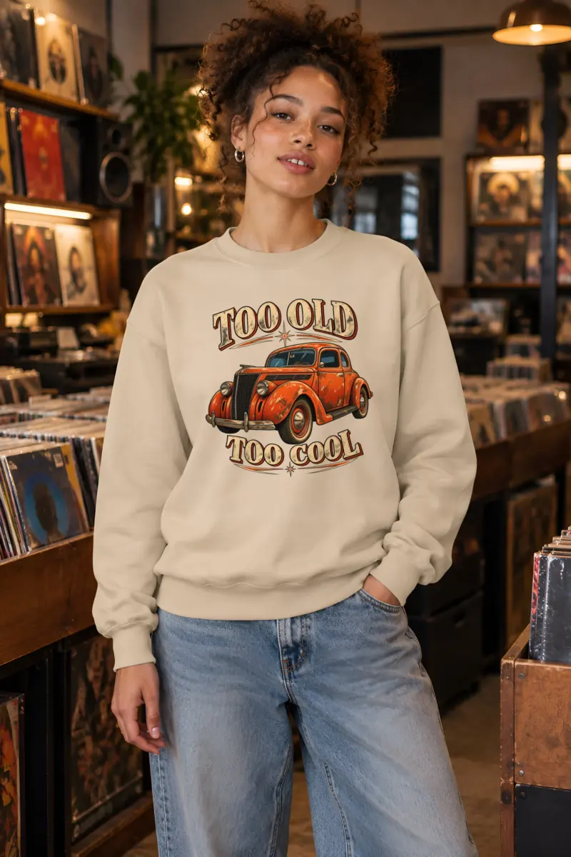 "Too Old Too Cool" Heavy Blend Unisex Crewneck Sweatshirt