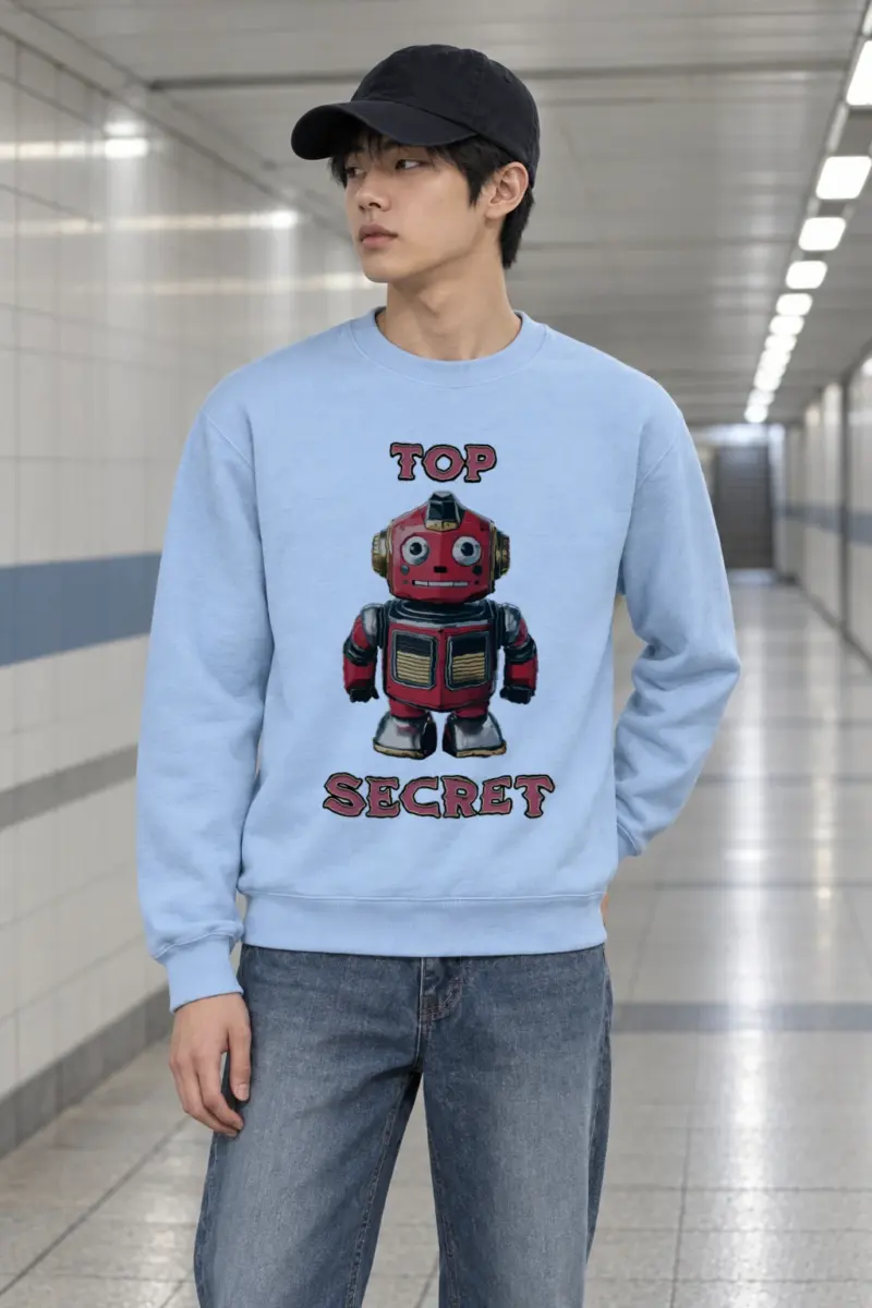 "Top Secret Robot" Heavy Blend Unisex Crewneck Sweatshirt