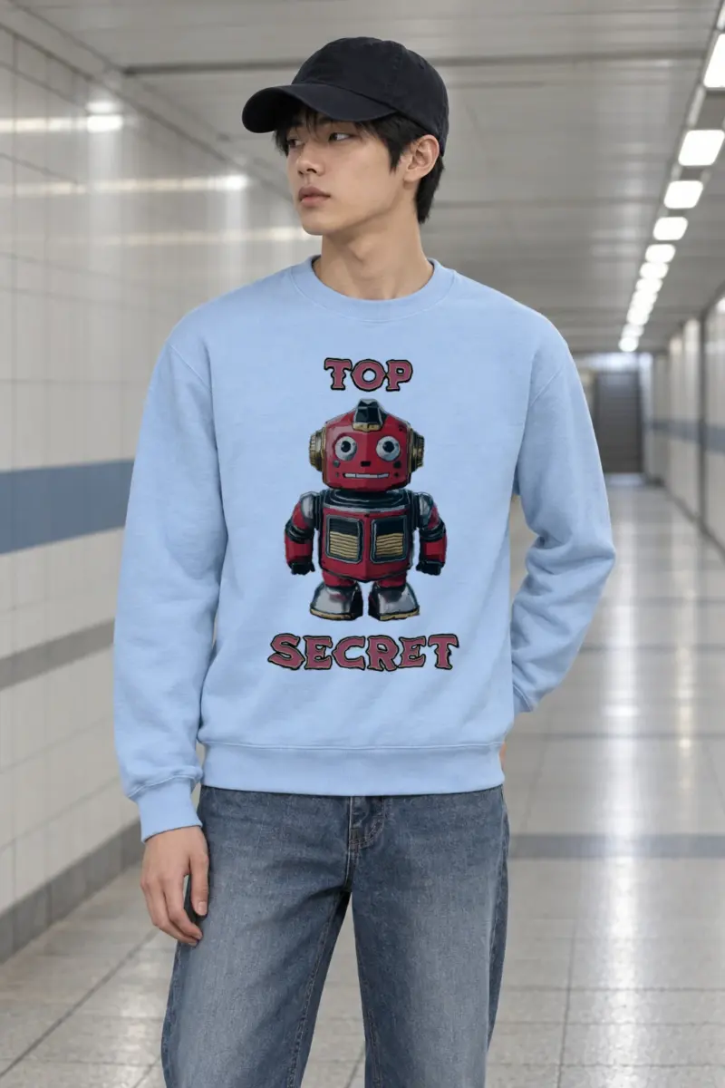 "Top Secret Robot" Heavy Blend Unisex Crewneck Sweatshirt