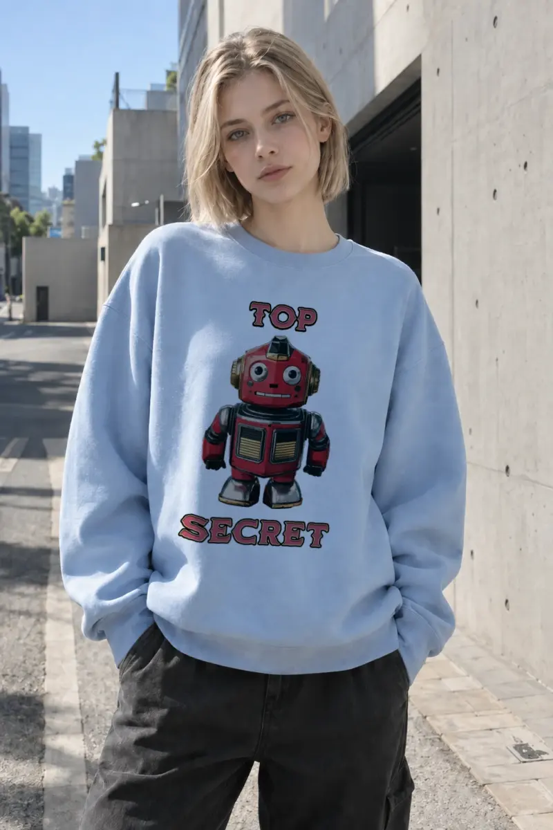 "Top Secret Robot" Heavy Blend Unisex Crewneck Sweatshirt | Gildan 18000