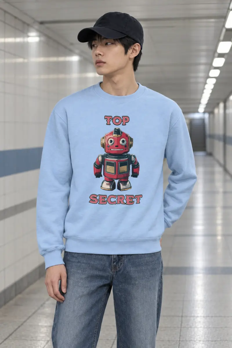 "Top Secret Robot" Heavy Blend Unisex Crewneck Sweatshirt