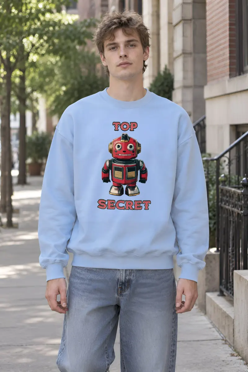 "Top Secret Robot" Heavy Blend Unisex Crewneck Sweatshirt