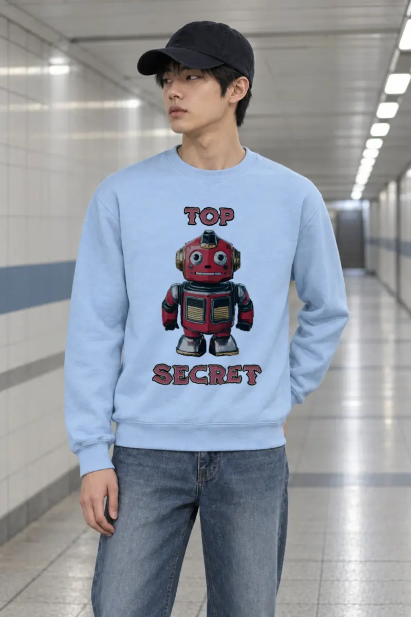 "Top Secret Robot" Heavy Blend Unisex Crewneck Sweatshirt | Gildan 18000
