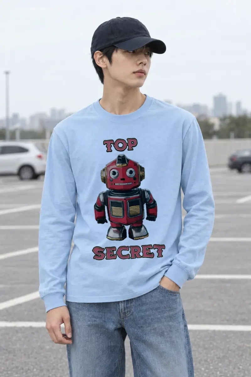 "Top Secret Robot" Unisex Longsleeve T-shirt | Gildan 2400
