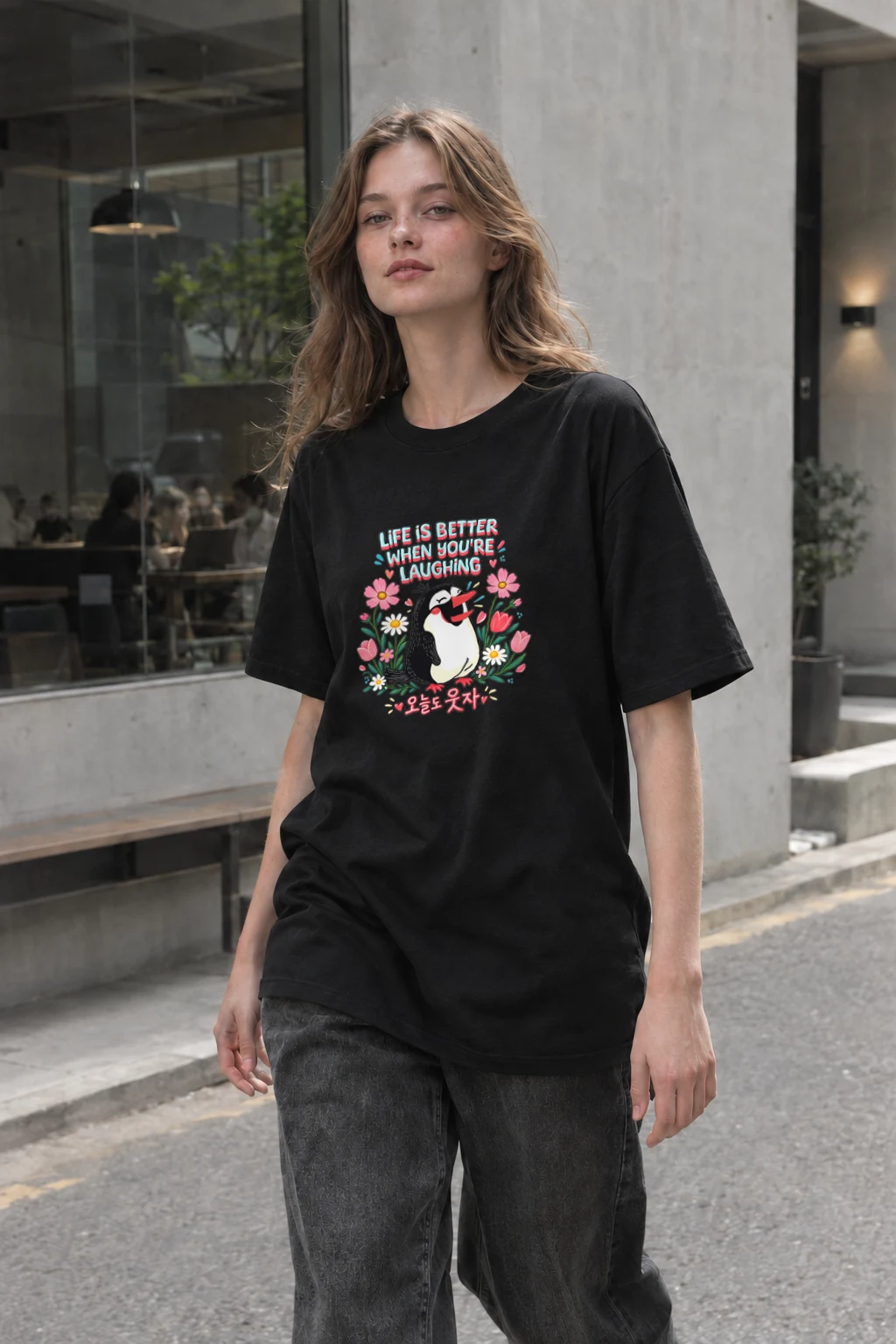 "Toucan Bloom Smile" Heavyweight Unisex Crewneck T-shirt | Gildan 5000