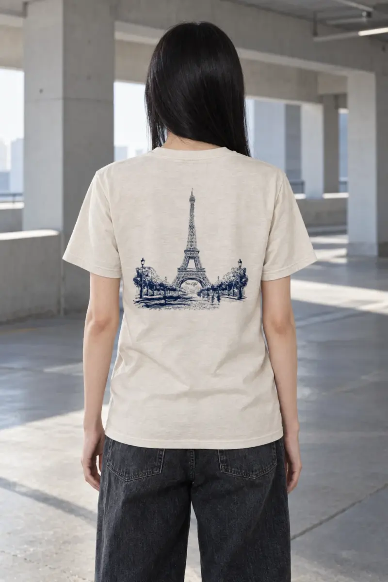 "Tour Eiffel Paris" Heavyweight Unisex Crewneck T-shirt