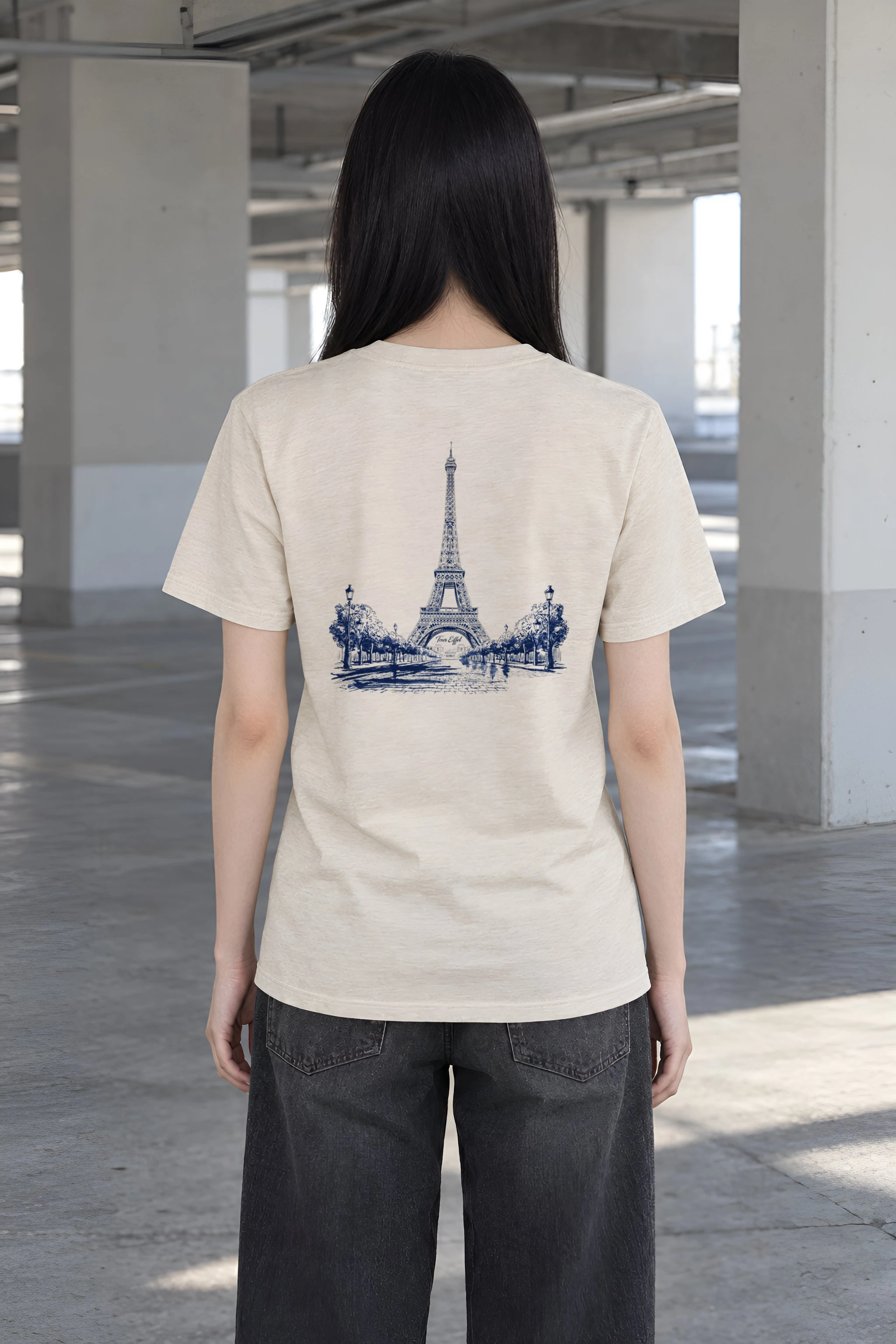 "Tour Eiffel Paris" Heavyweight Unisex Crewneck T-shirt