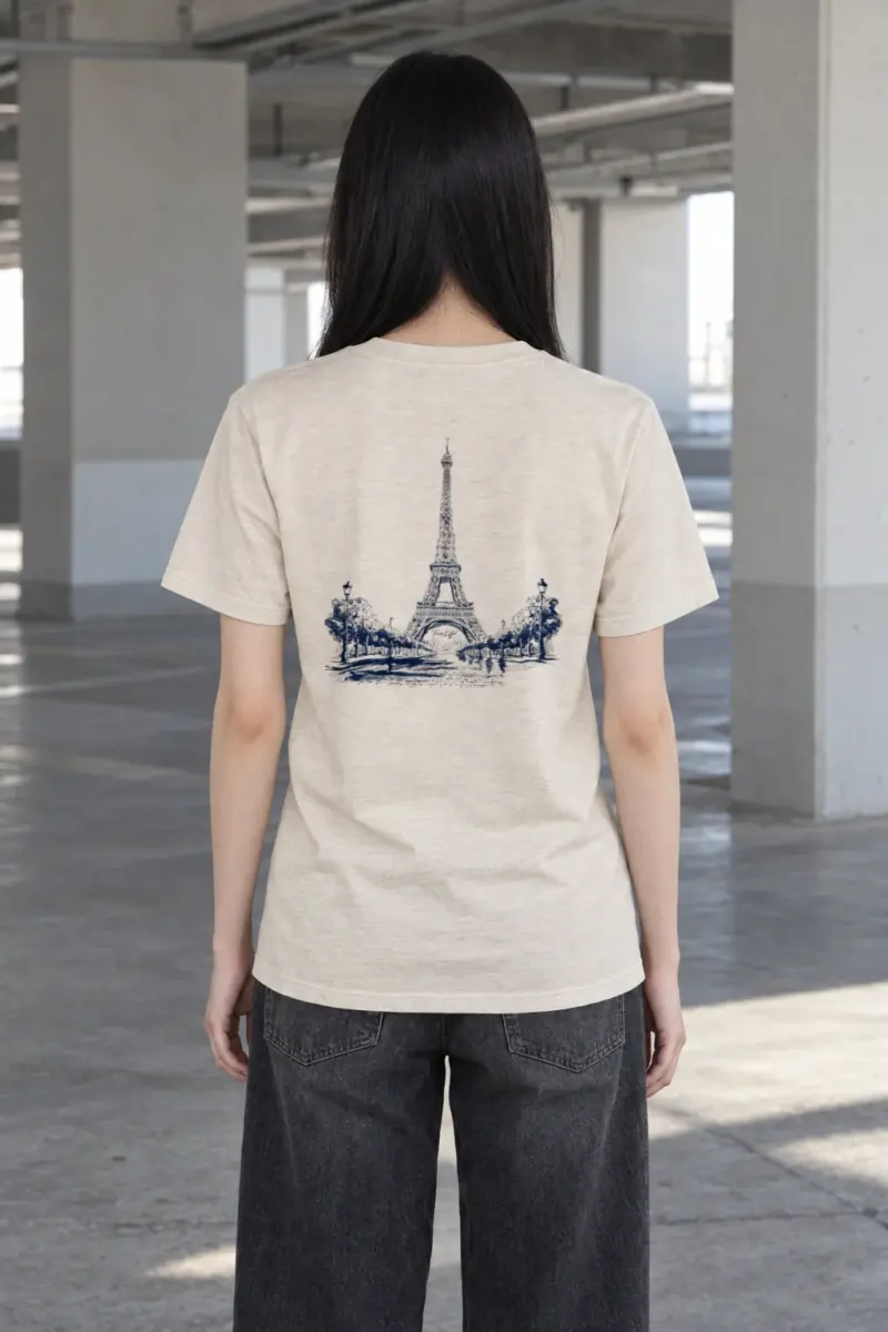 "Tour Eiffel Paris" Heavyweight Unisex Crewneck T-shirt