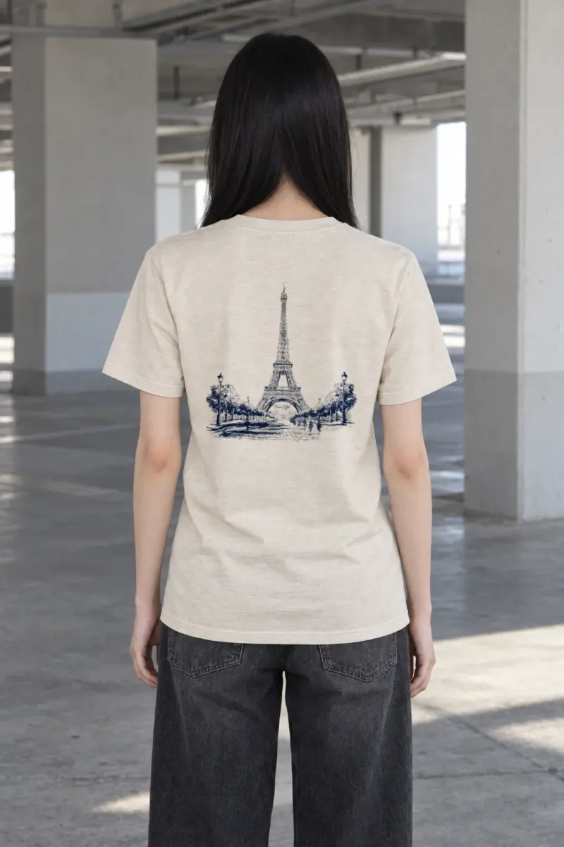 "Tour Eiffel Paris" Heavyweight Unisex Crewneck T-shirt